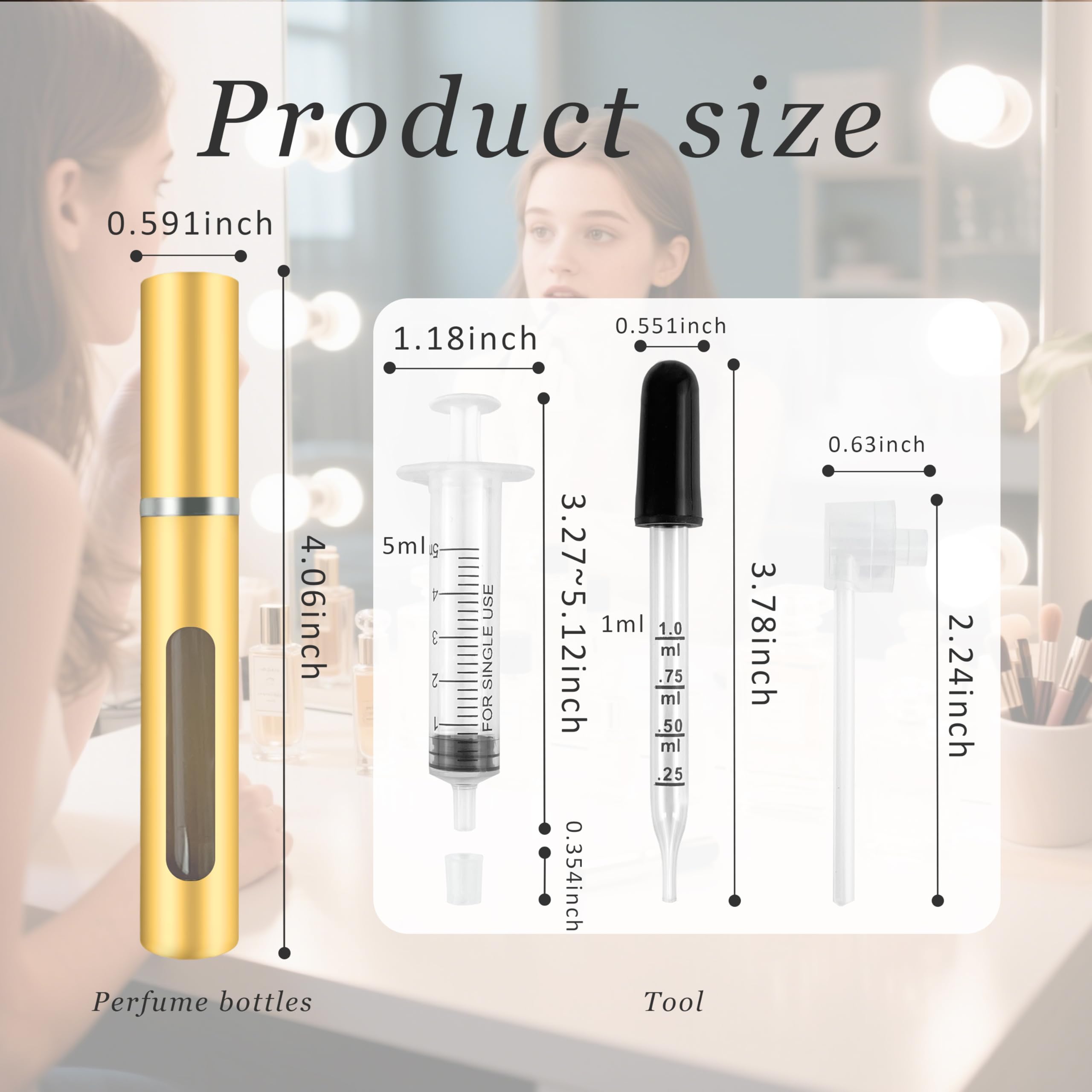 Kewjug 4 Pack Refillable Mini Perfume Atomizer Bottle,Portable Separate Bottles,Travel And Outings Spray Boxes Dispensers 5Ml/0.