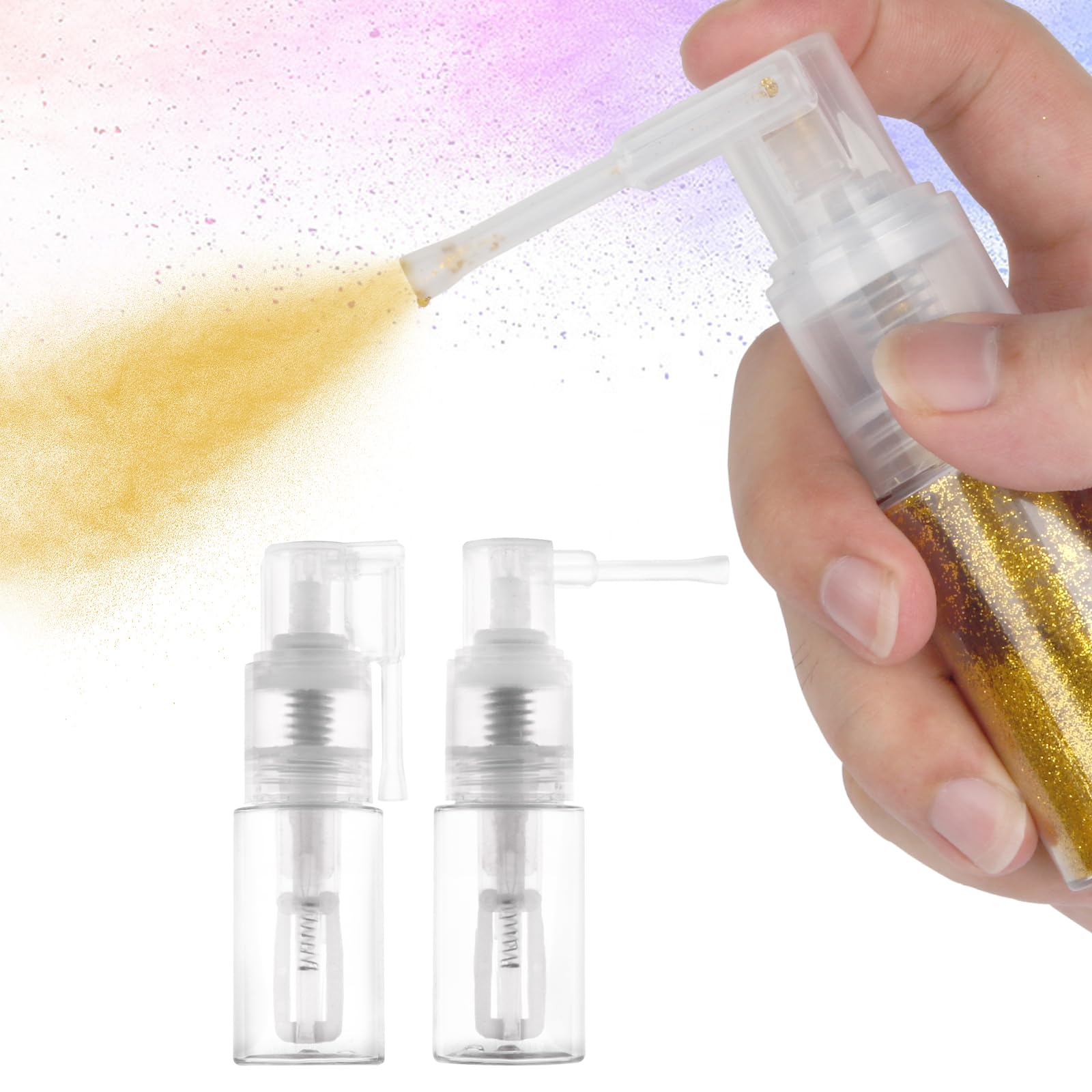 2 Pcs Glitter Duster Sprayer, 35Ml Powder Spray Bottle, Glitter Spray Pump For Craft,Cakes,Cloth, Dry Powder Spray Bottle Empty