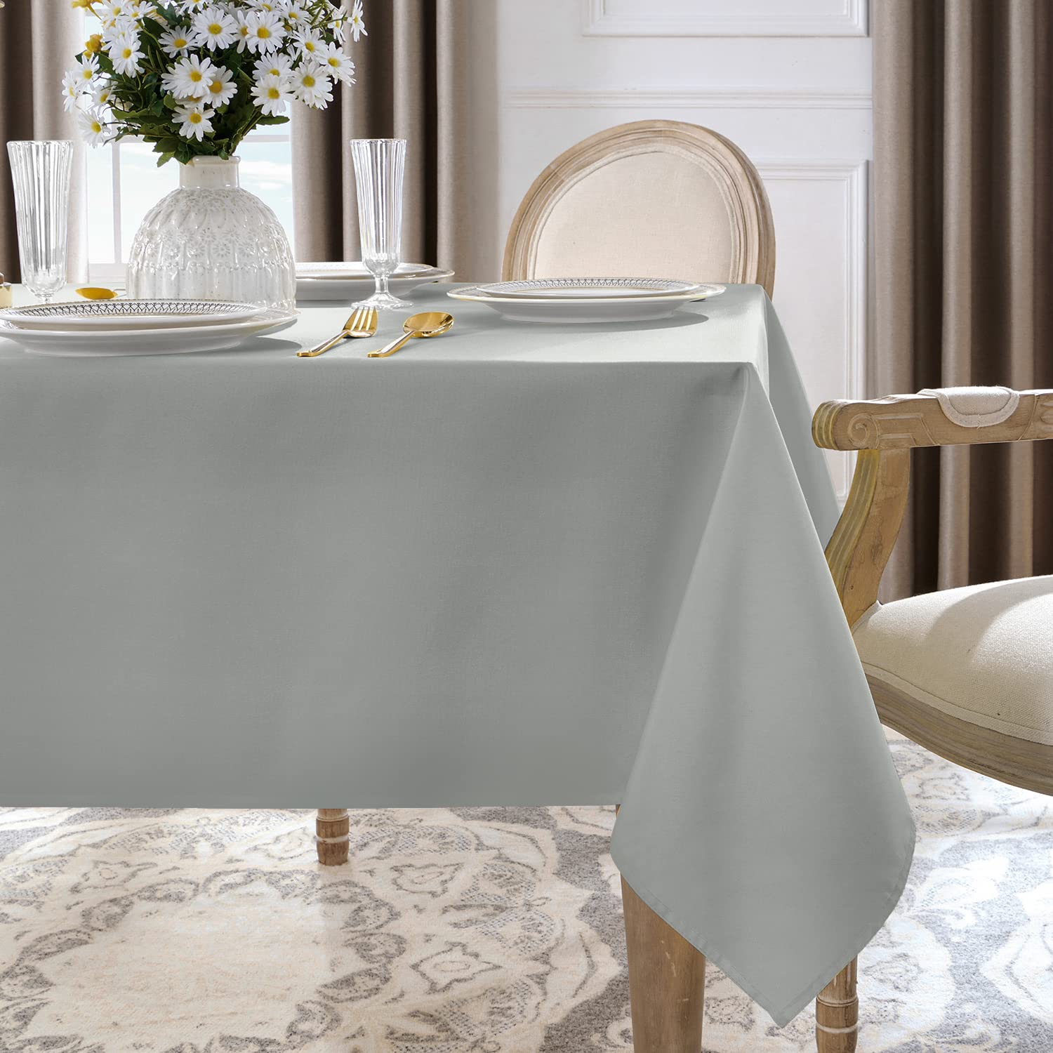 Softalker Rectangle Tablecloth, Waterproof & Stain Resistant Square Table Cloths Wrinkle Free Fabric Washable 210Gsm Polyester T