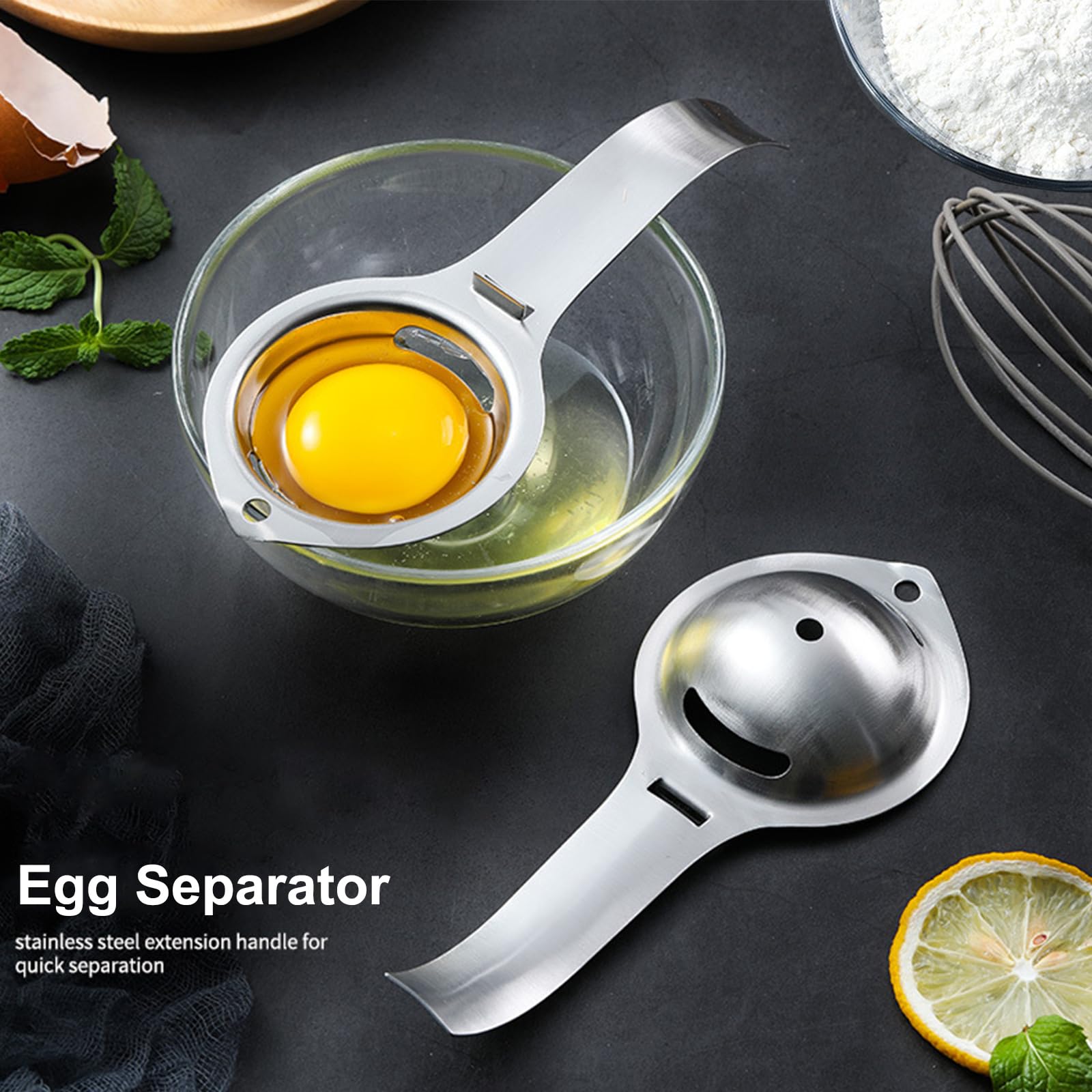 Egg Separator Egg Yolk White Filter Food Grade Egg Divider Stainless Steel Egg Sieve Kitchen Gadget Cooking/Baker Tool Egg Extra