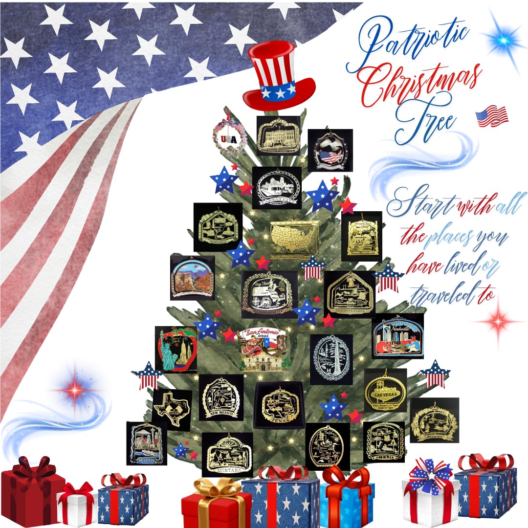 ALASKA Inside Passage ORNAMENT Brass Christmas Souvenir Travel Gift