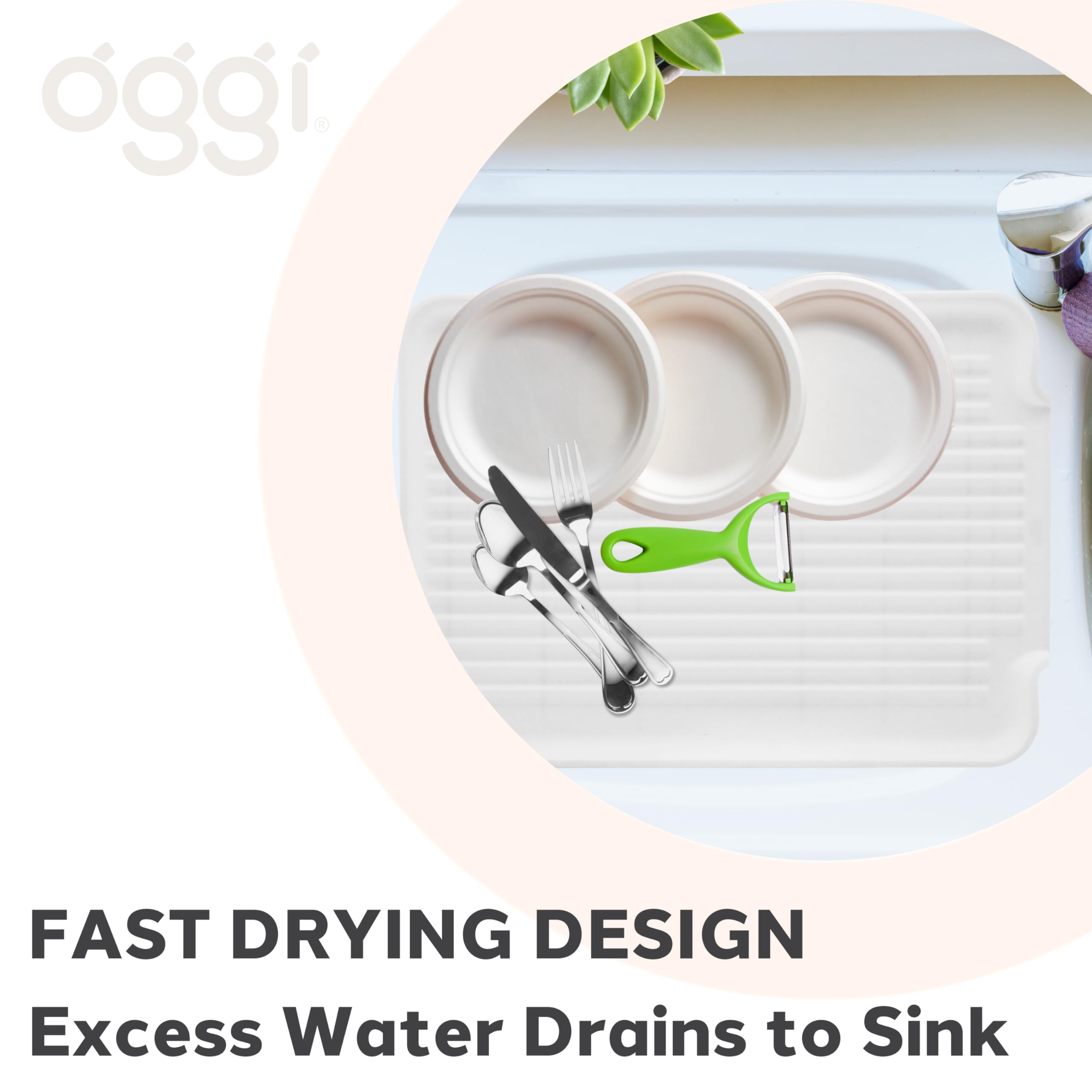 Oggi Dish Drain Board & Drying Rack Tray For Kitchen - Ideal Rigid Drainboard, Dish Drainer Tray, Dish Drain Boards For Kitchen