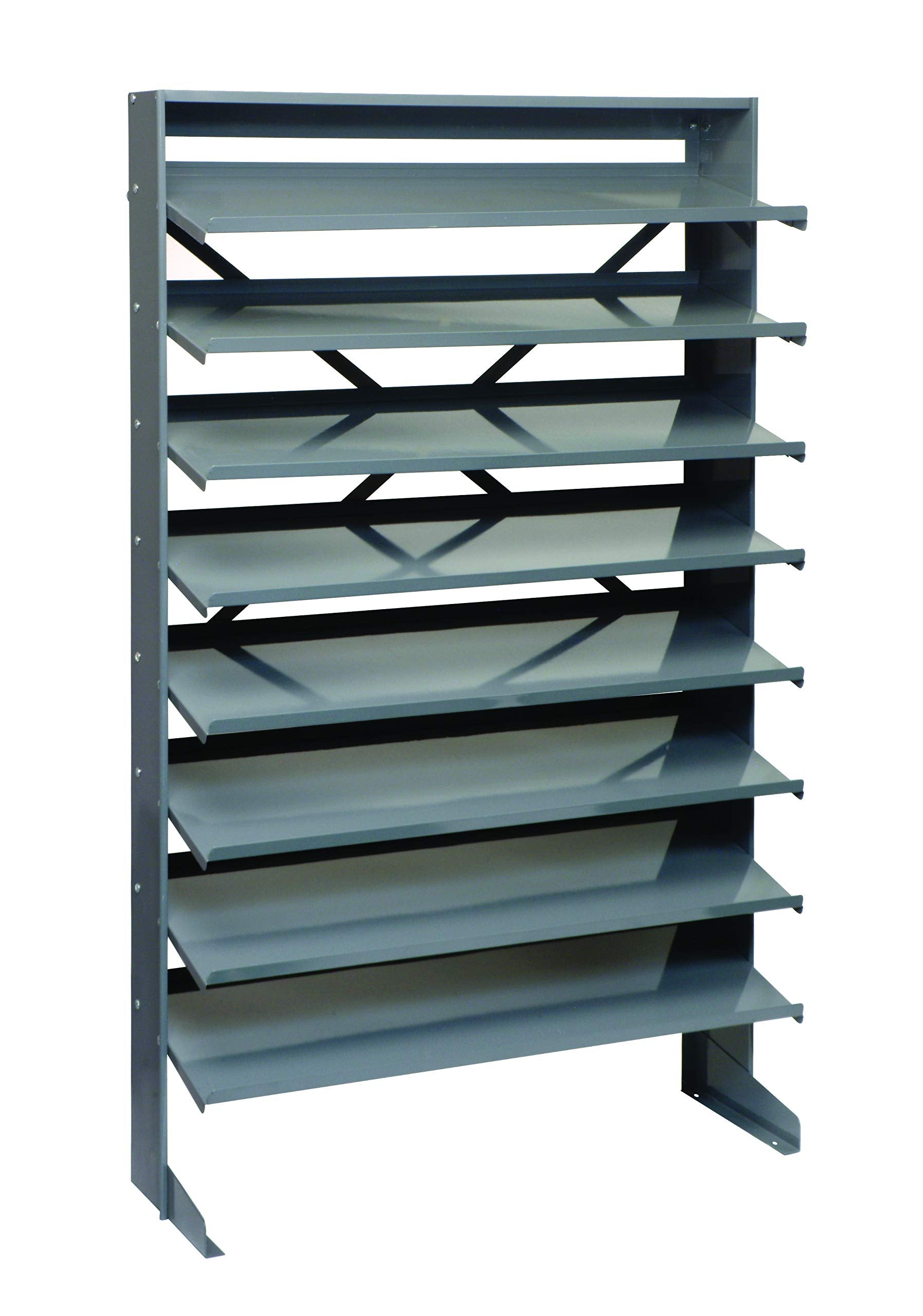 Pick Rack, Slopped, Single Sided, 12D X 36W X 60H, 400 Lbs. Capacity, Includes: (8) Shelves, Steel (Bins Not Included)