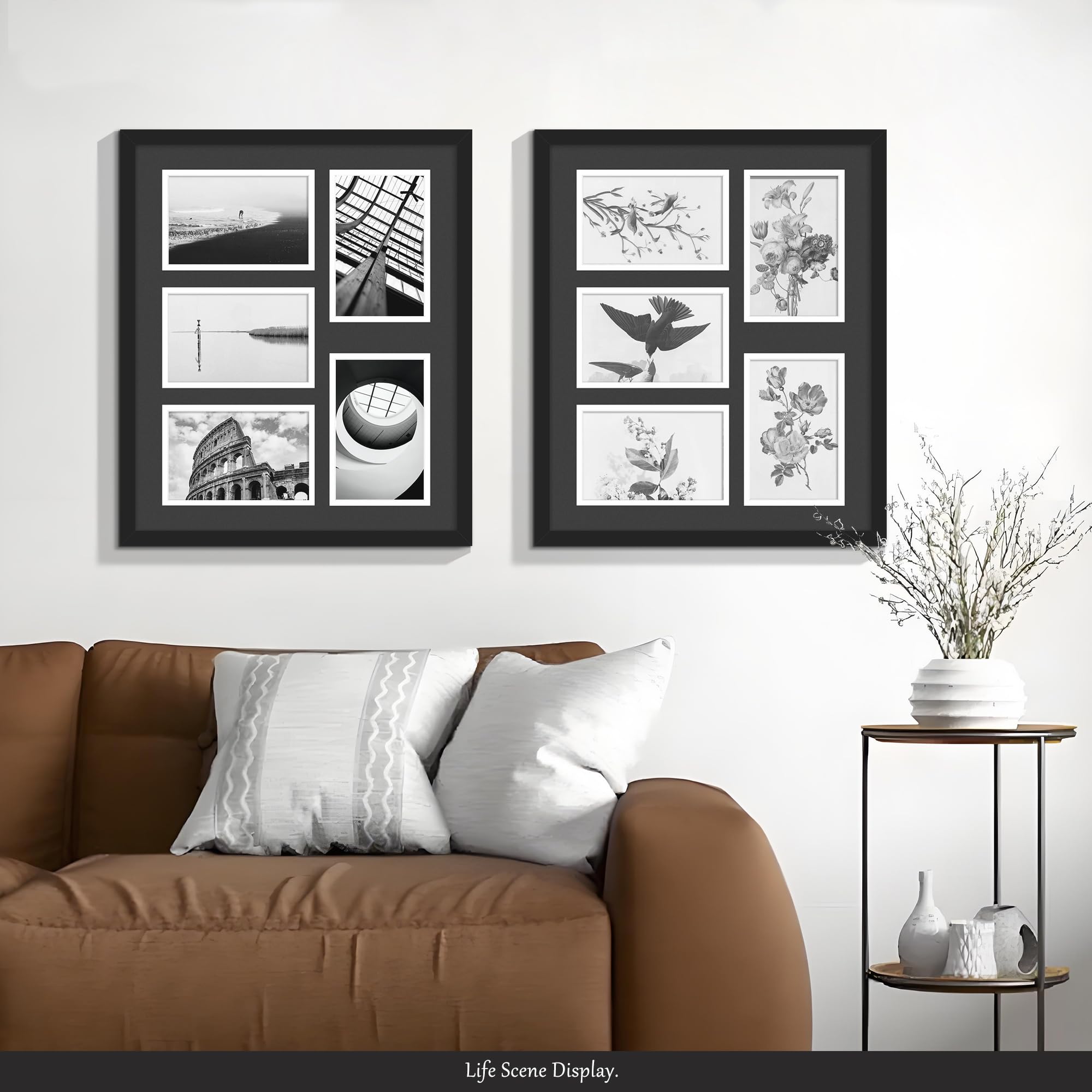 DUENPY 12.5x15 Collage Picture Frame, 4x6 Collage Picture Frame, Displays Five 4x6 inch Photos, Wall Decor Wall Hanging or Table