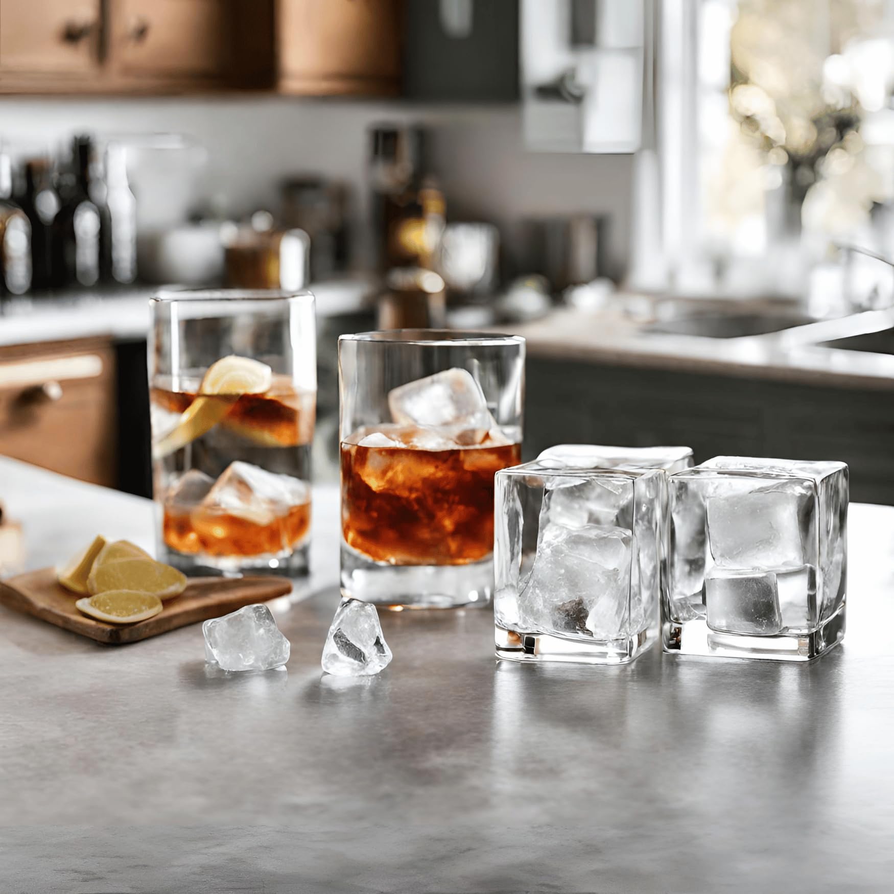 Traytastic! Silicone Large Square Ice Cube Tray Mold - Great For Making Large/Giant Ice Cubes Approximately 2'' X 2'' X 2'' In S