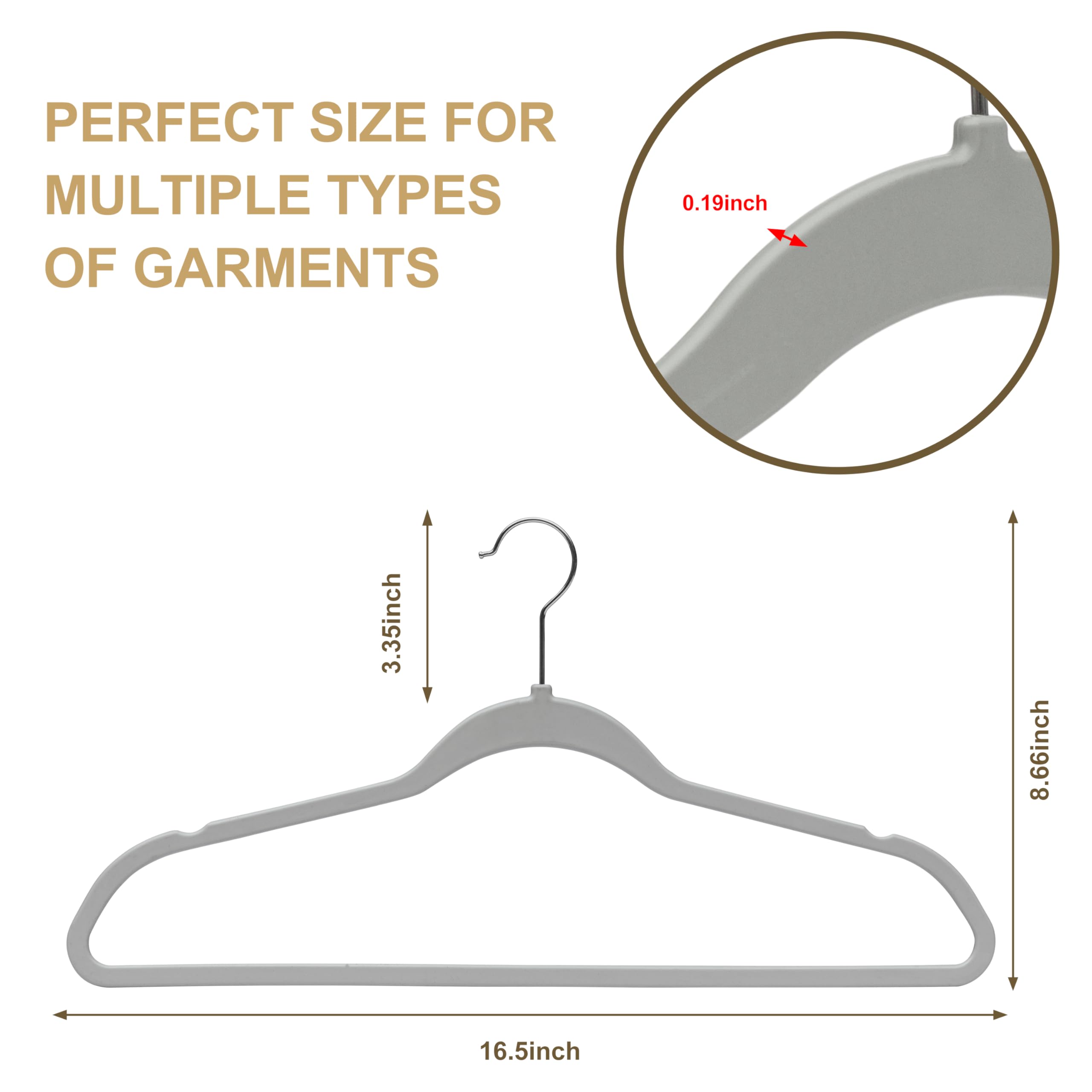 Quality Hangers 10 Pack Slim Plastic Hangers For Clothes - 16.5'' Won'T Crease Your Clothes, Heavy Duty Non-Velvet Black Hangers