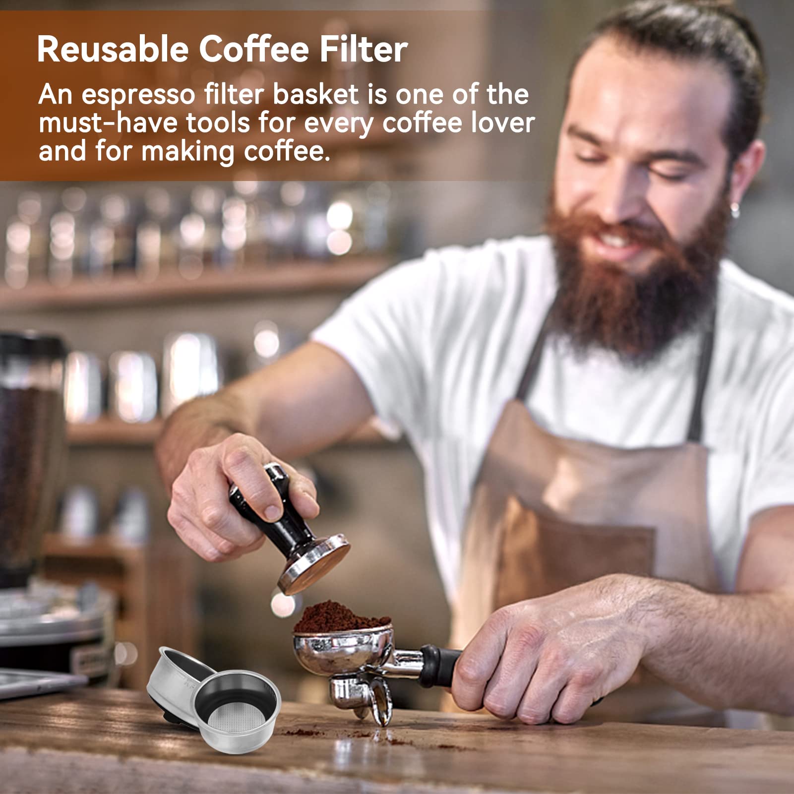 51Mm 2 Cups Portafilter Filter Basket, Stainless Steel Pressurized Mesh Coffee Filters Bottomless Portafilter Coffee Machines Ac