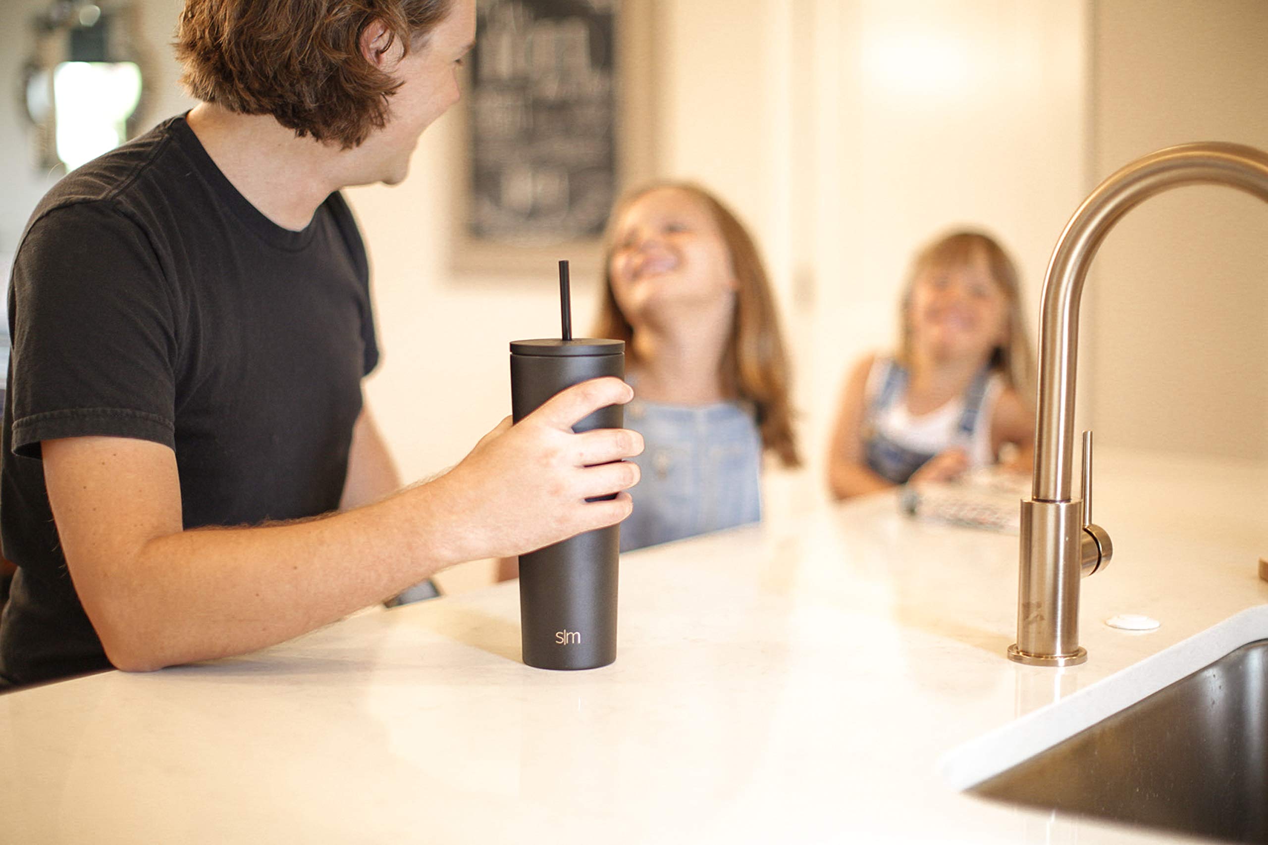 Simple Modern Tumbler Lid With Straw | Reusable Replacement Only Fits Simple Modern, S|M | Stainless Steel Classic, Journey, Sco