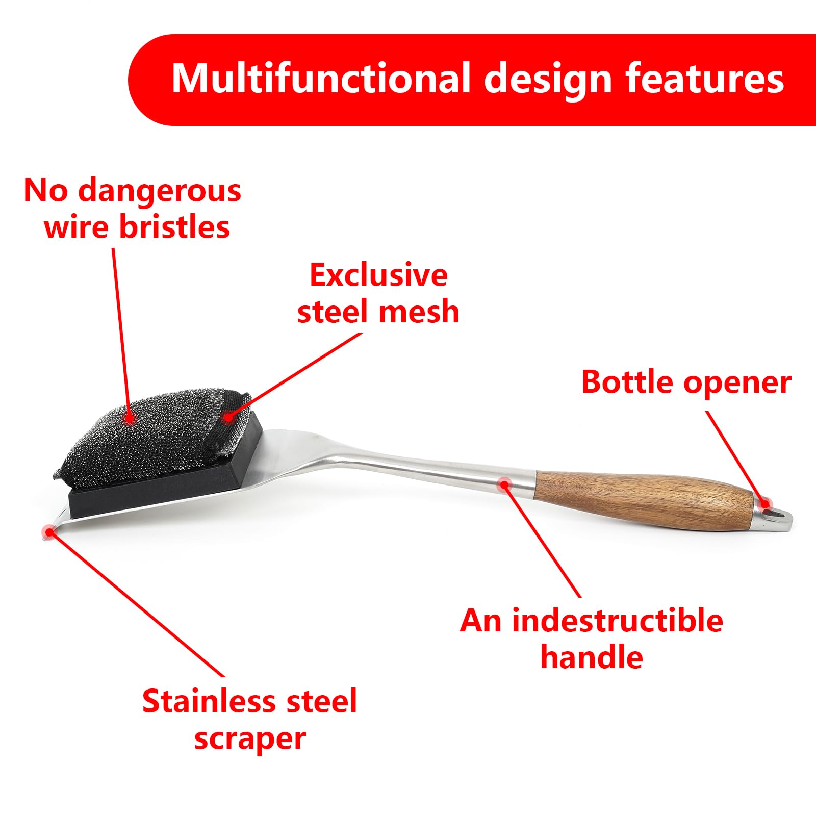 Xudakaixin Grill Brush Bristle Free,Upgraded Water-Activated Steam Effectively Cleans The Grill With 1 Replacement Head.Unique S