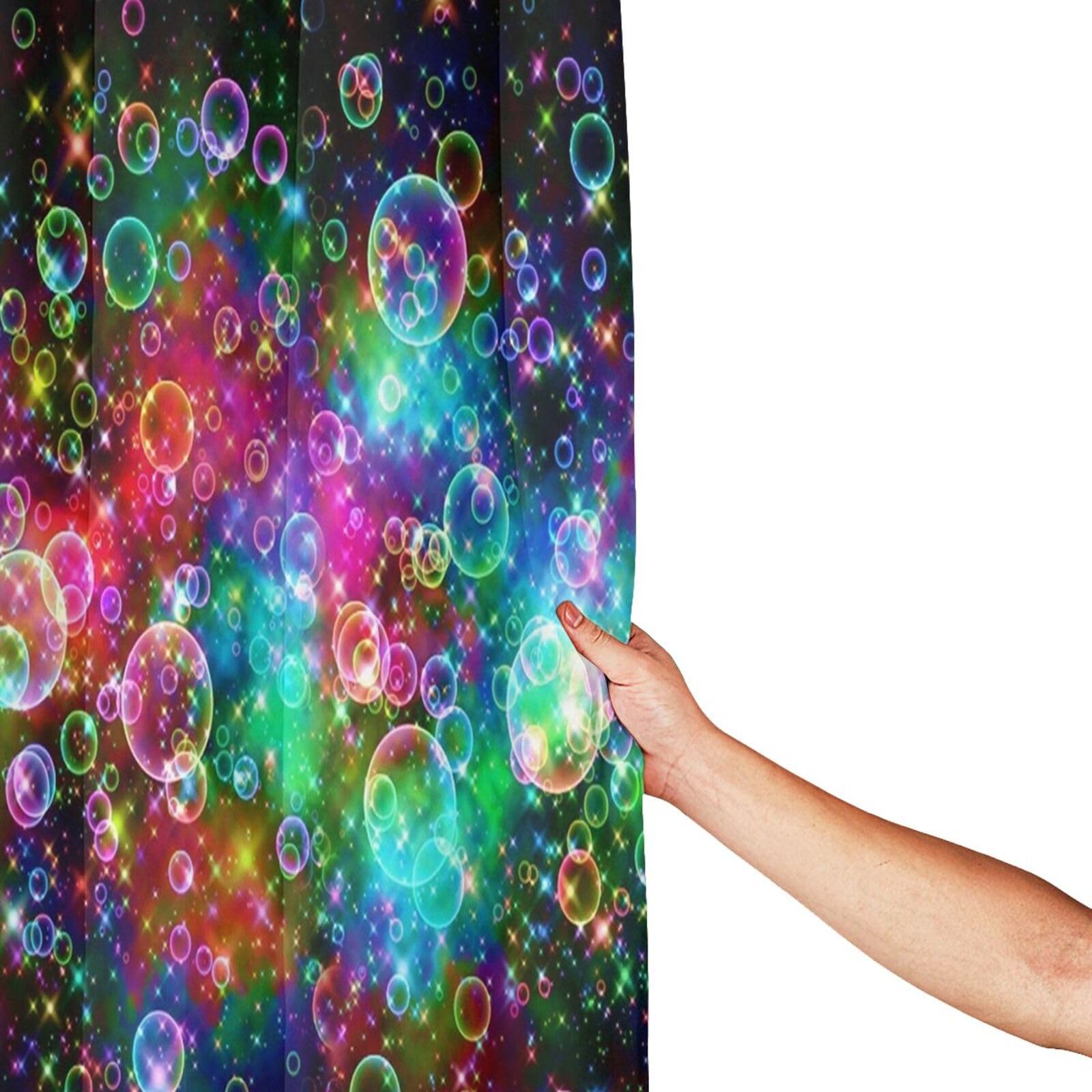 Funny Kids' Home Colorful Bubbles Beautiful Rainbow Abstract- Personalize Custom Bathroom Shower Curtain Waterproof Polyester Fa