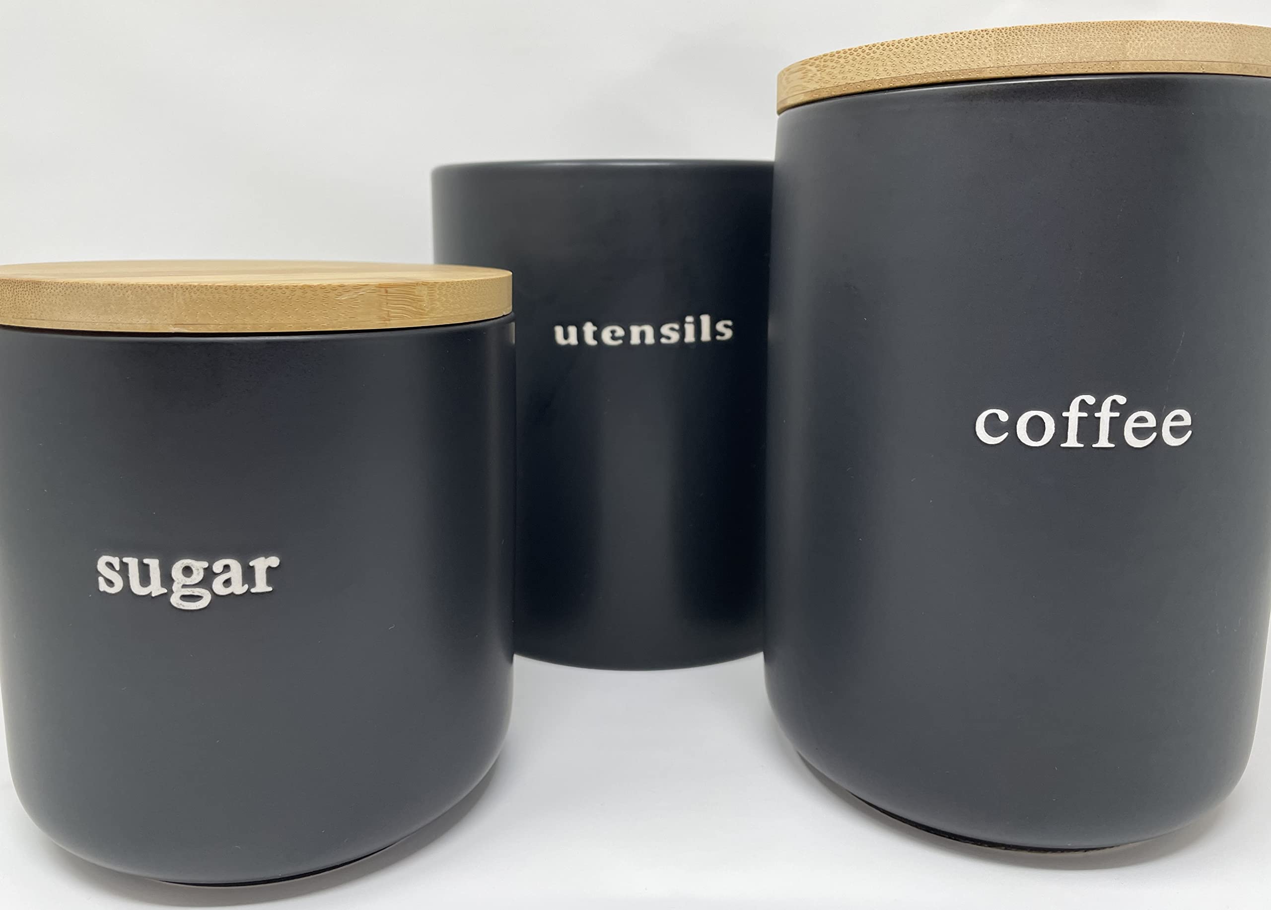 Signature Housewares Coffee Canister With Lid, Black