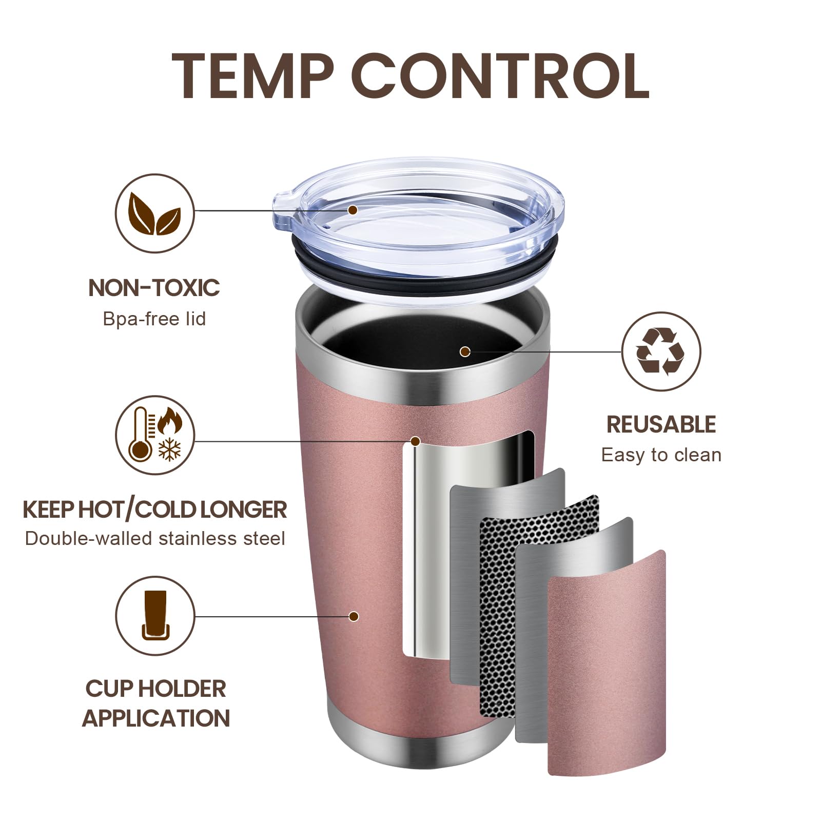 Meway 20Oz Tumbler 12 Pack Double Wall Vacuum Insulated Travel Mug Bulk, Stainless Steel Tumblers With Lid And Straw, Durable Po