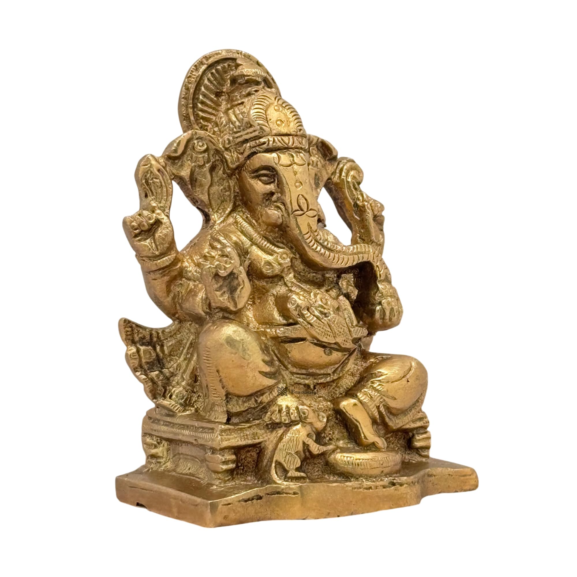 Brassaura Brass Ganesha Murti For Home And Decor Brass Ganesh Bhagwan Statue For Pooja Room Ganesha Idols For Home Entrace Decor