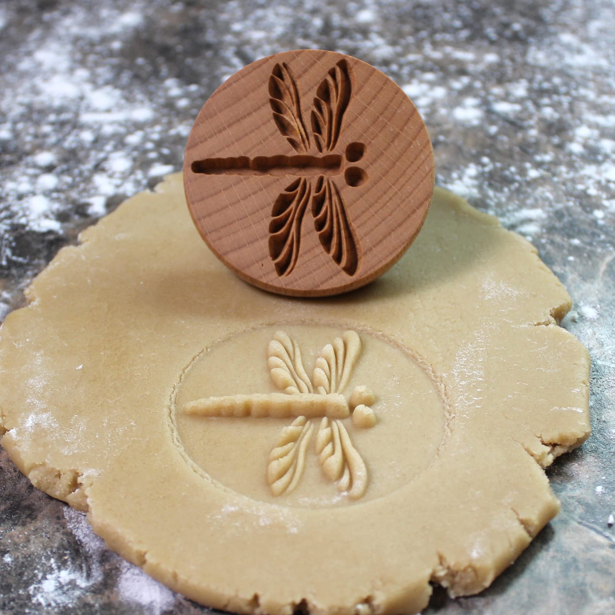 Fun Food Tools, Wood Cookie Stamp, 2.5 Inch (Dragonfly Cs-019)