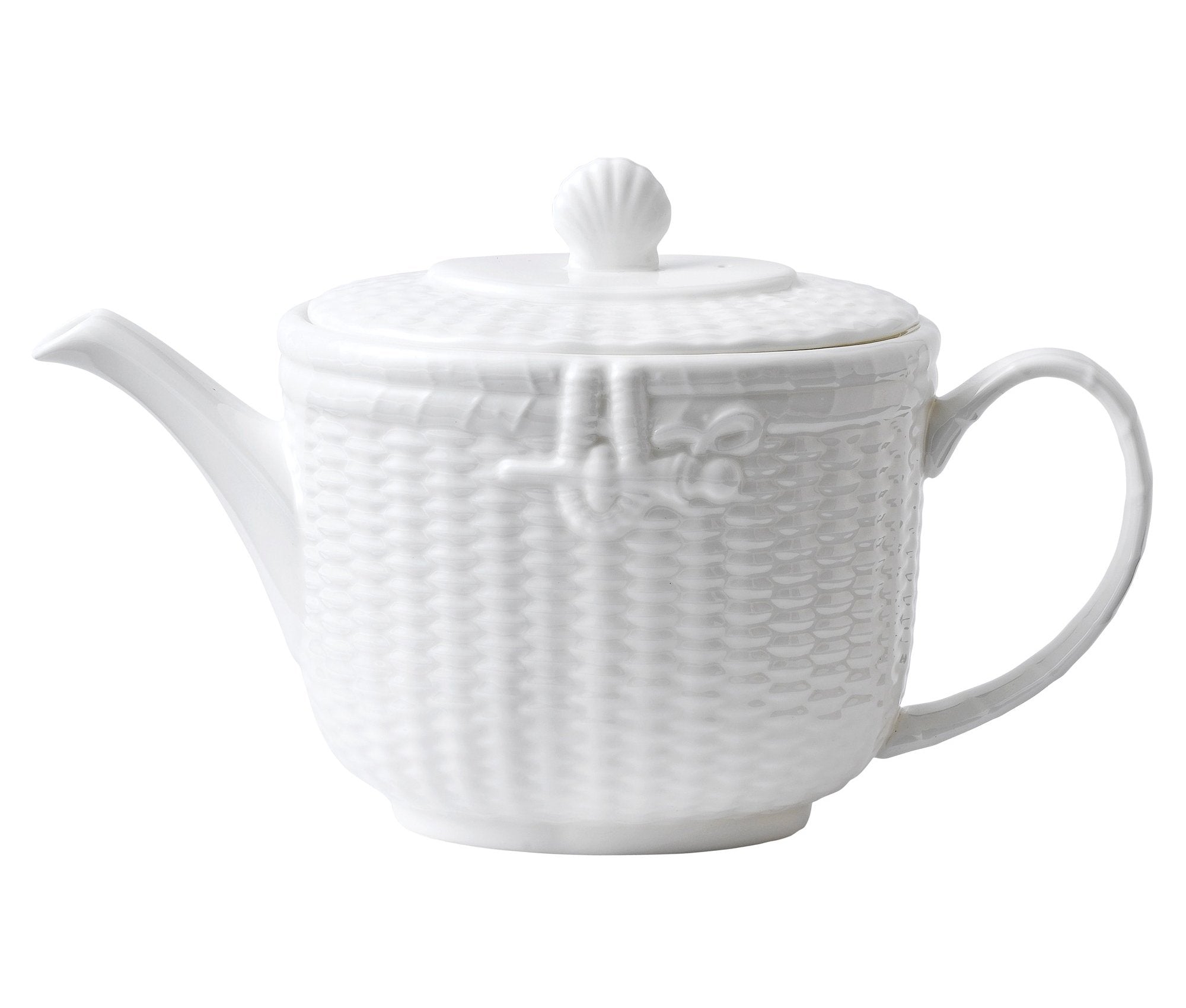 Wedgwood Nantucket Basket Teapot, 40.4 Oz, White