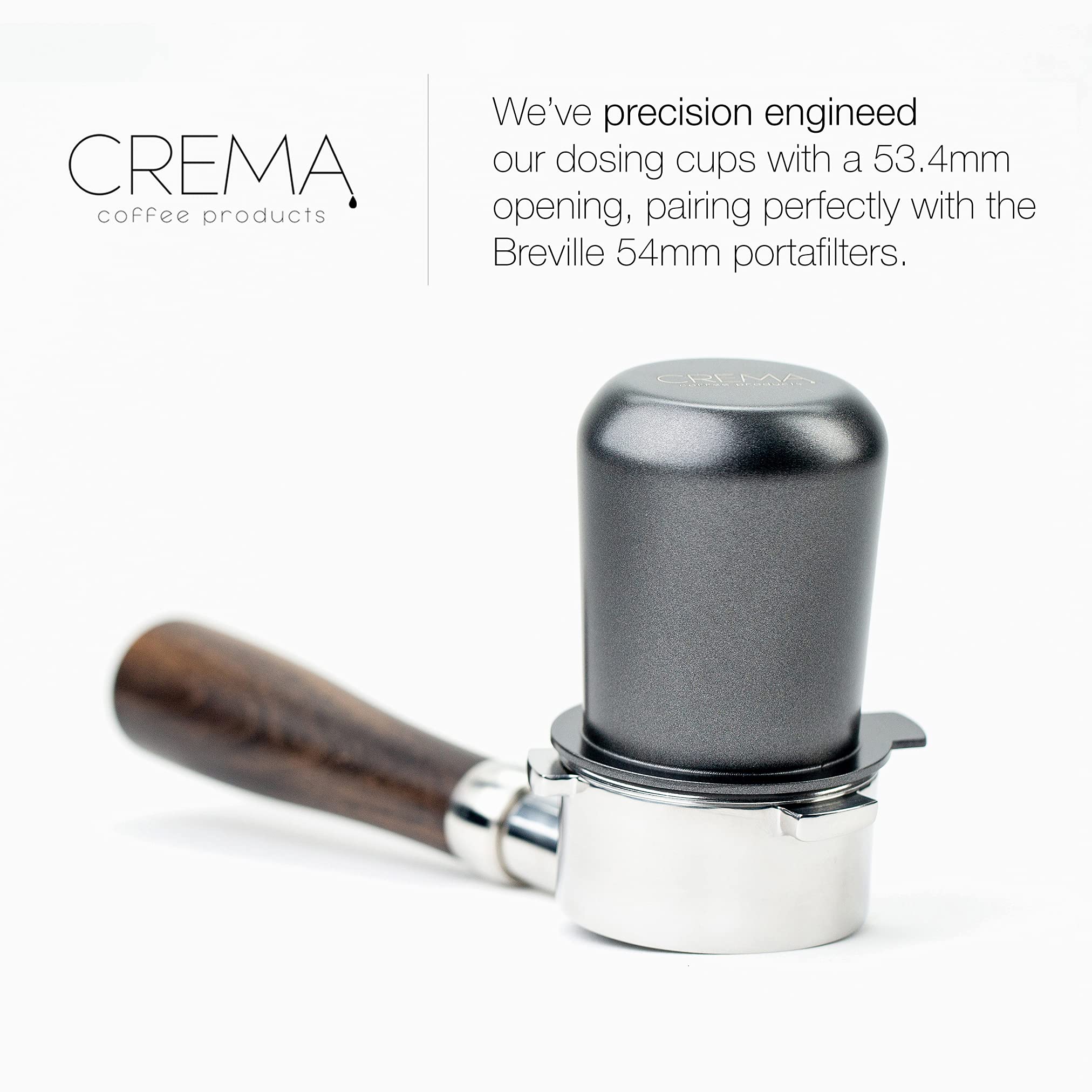 Crema Coffee Products | 54Mm Dosing Cup | Black | 100% Stainless Steel With Non-Stick Food Grade Coating | Espresso Coffee Dosin