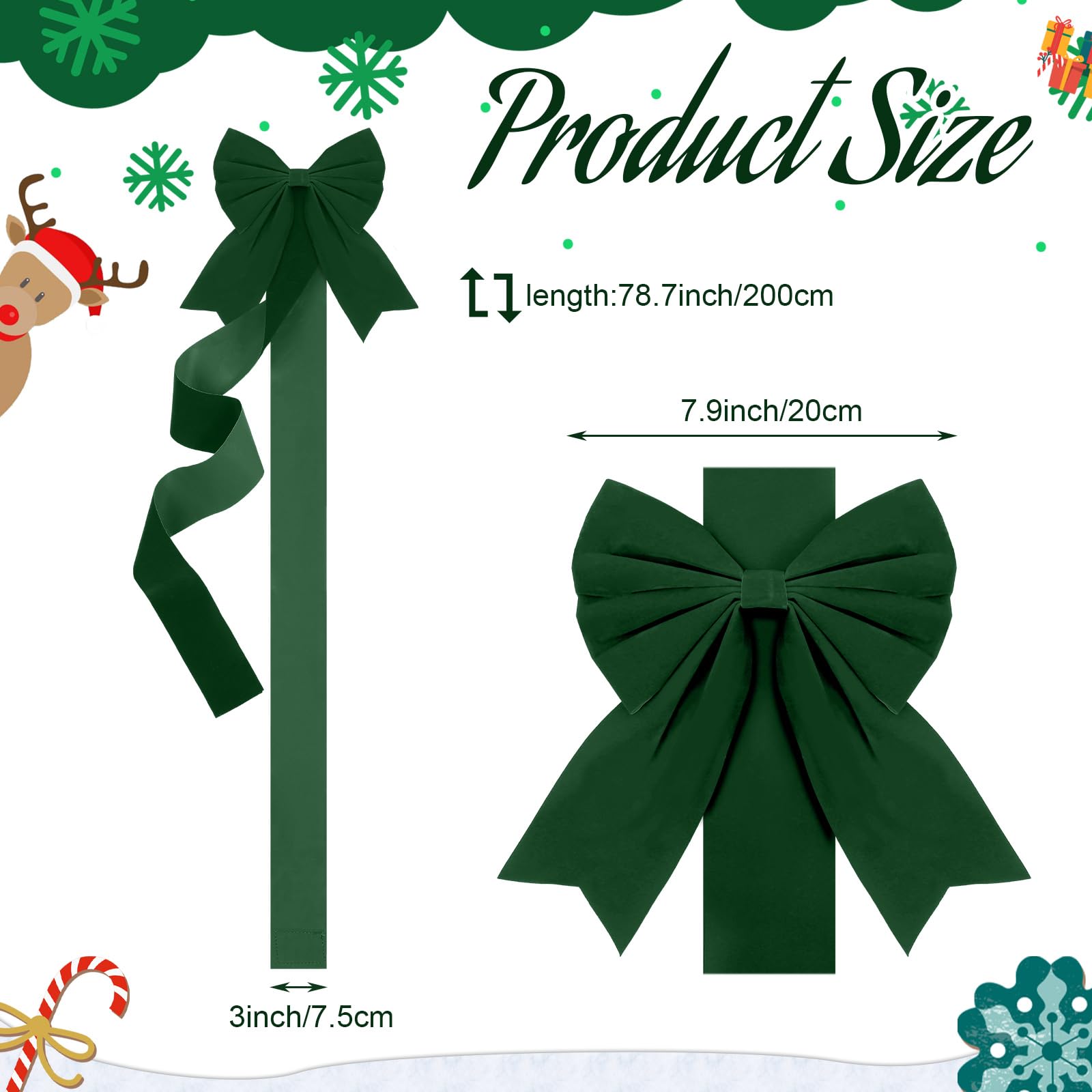 Syhood 8 Pieces Christmas Cabinet Big Bows Door Decorative Ribbon Festive Large Cabinet Ribbon Bows for Kitchen Cabinets Furnitu