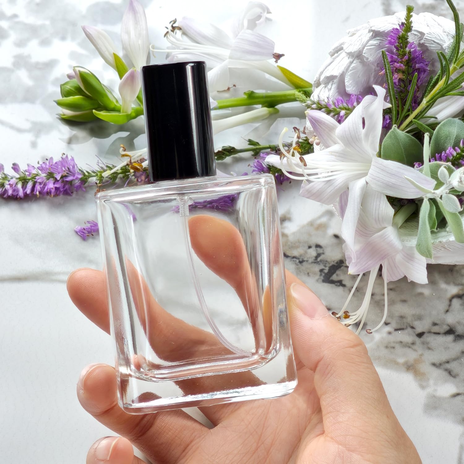 Yerpkefey 50Ml/1.7 Oz Glass Spray Bottle Perfume Atomizer,Travel Refillable Perfume Bottles Empty Classic Spray Bottle 2Pack (Bl