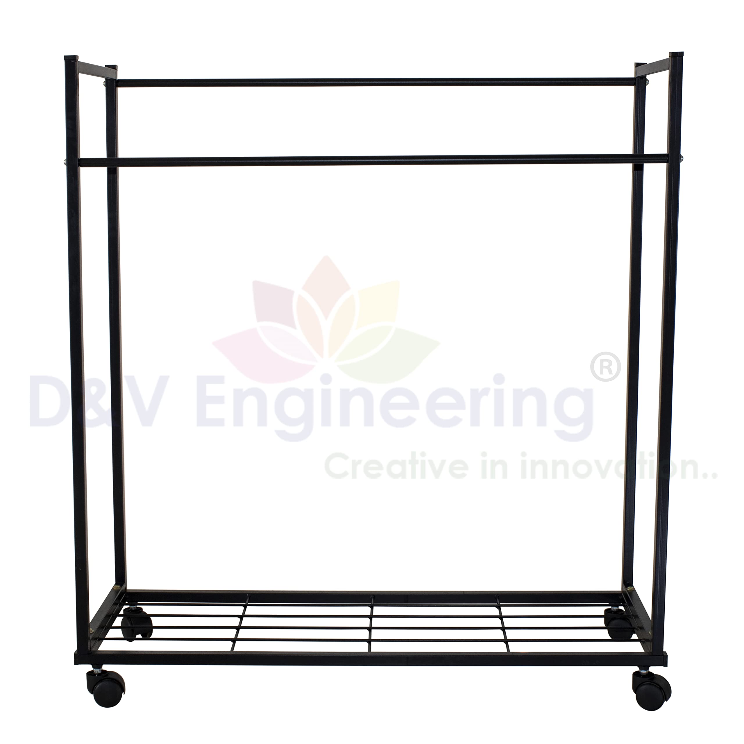 D&V Engineering - Creative In Innovation Heavy Duty Cloth Hanger Rack With Wheel,Garment Rack,Drying Rack For Hanging Cloths For