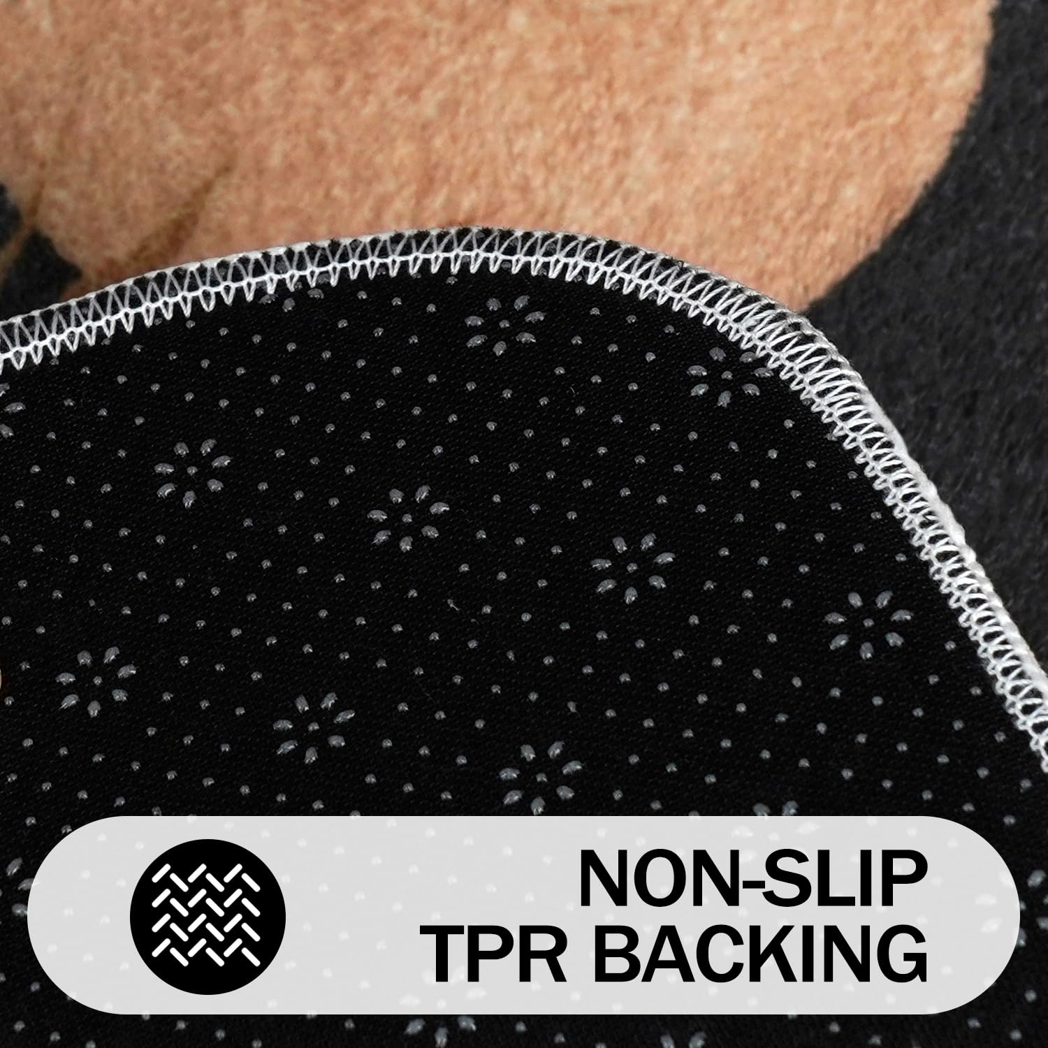 Bathroom Rugs Non-Slip Boho Bath Mat, Small Cute Bath Mat Soft Washable Bath Rug For Bathtub Boho Decor | Black