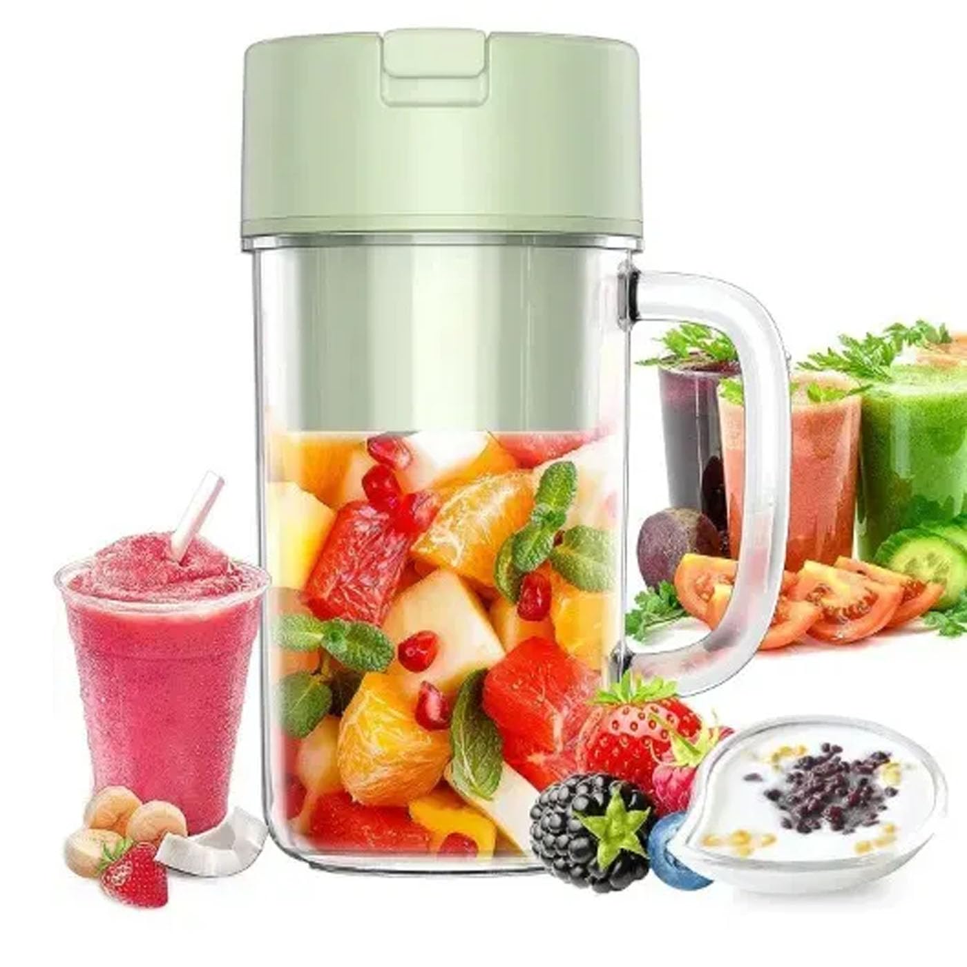 Fully Portable Mini Usb Rechargeable Fruit Juice Mug For Smoothie, Shakes And Juices | Electric Juicer Cup With Straw |Juicer Cr