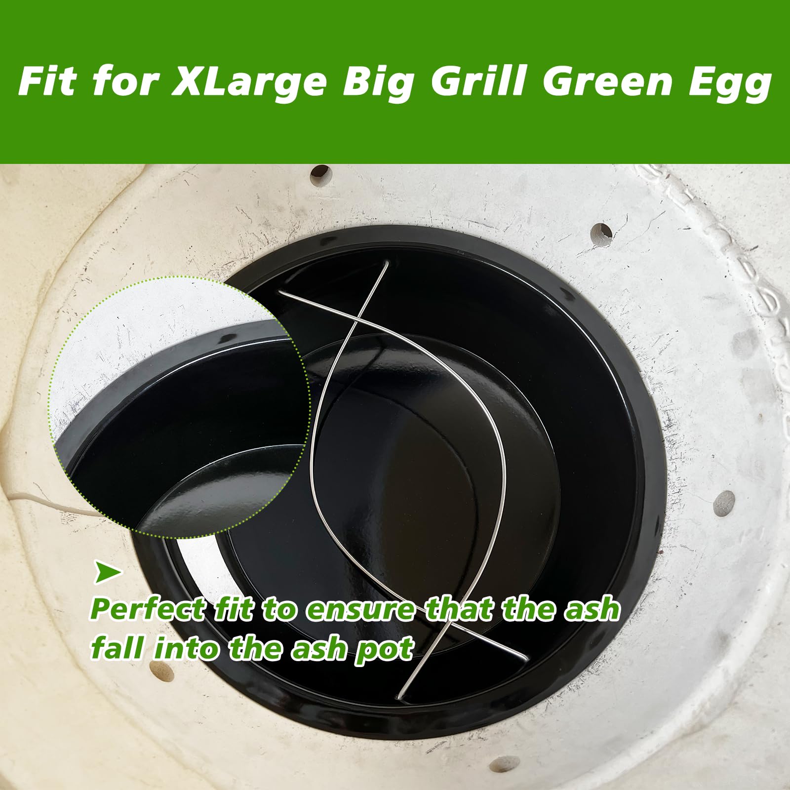 Kamaster Ash Can With Handle For Xlarge Big Green Egg,Charcoal Ash Collector Must Haves Big Green Eggs Accessories Carbon Steel