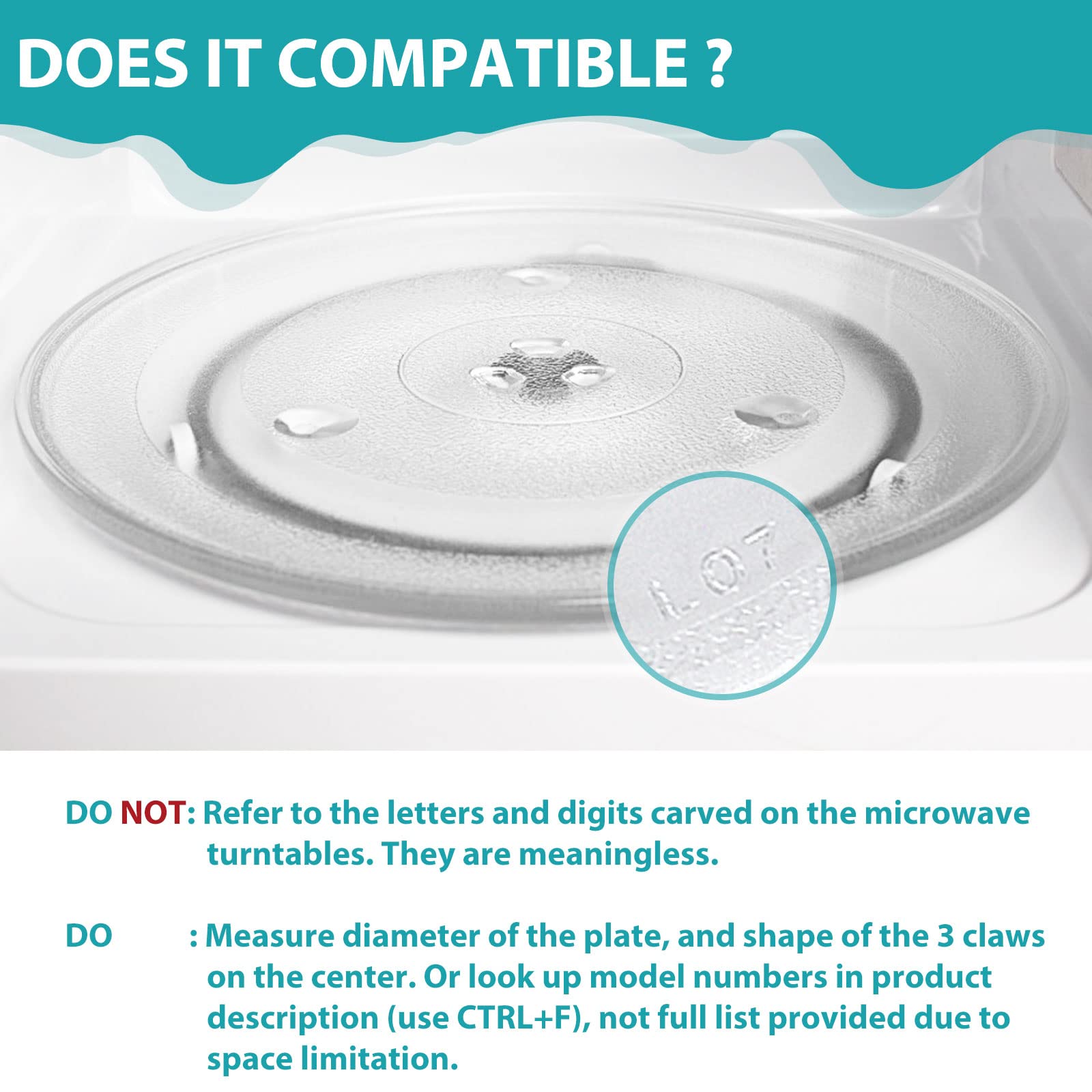 Gemroom 14.2'' Microwave Glass Plate For Samsung Microwave Plate Replacement Microwave Glass Plate For Whirlpool Microwave Glass