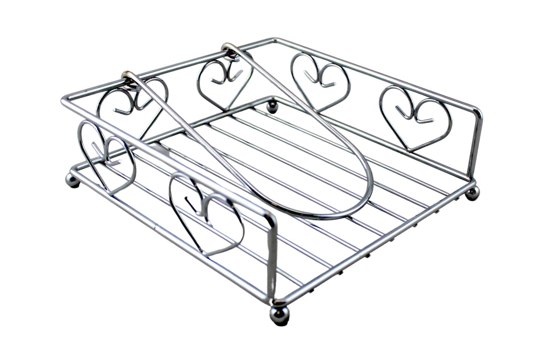 Chrome Napkin Holder With Arm Classic Heart Design