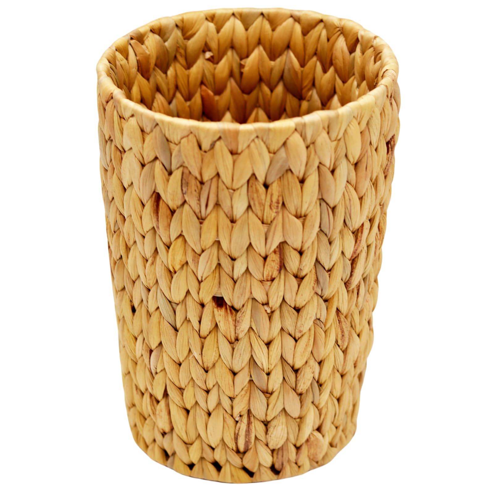 Wicker Trash Can, Bathroom Trash Can, Wicker Trash Can With Built-In Handle?Handwoven Water Hyacinth Trash, Living Room, Office,