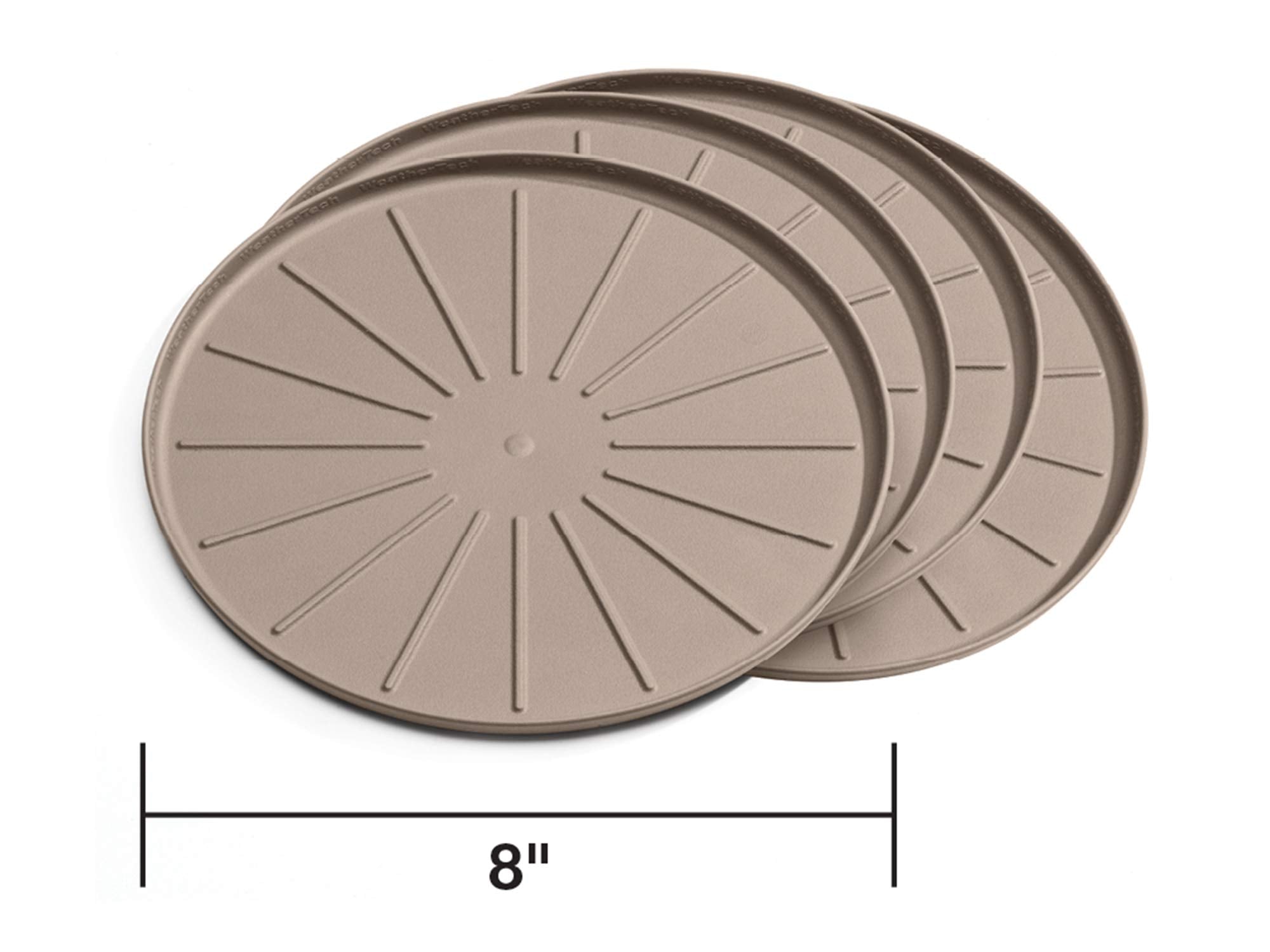 Weathertech 8'' Coasters For Home Surfaces, Anti-Skid, No-Slip Knibs - Set Of 4, Tan - (8A8Csttn)