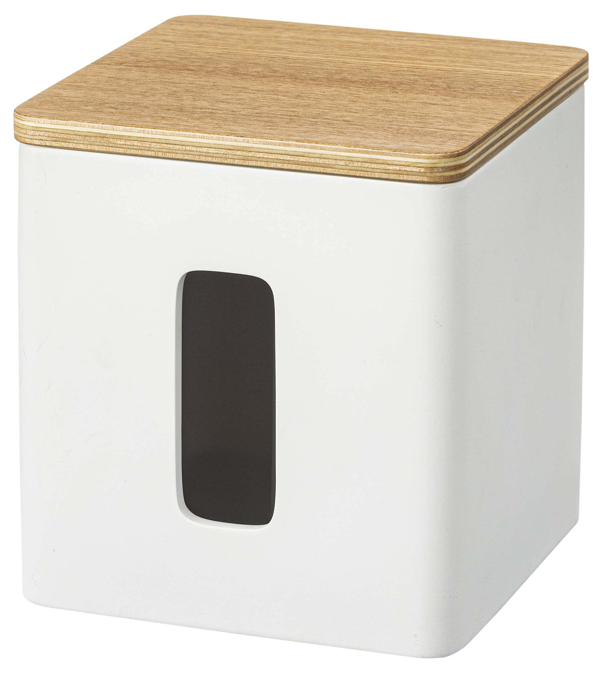 Yamazaki Home Rin Tissue Paper Case With Removable Wooden Lid - Tissue Or Toilet Paper Or Paper Towel Rectangular Storage Holder