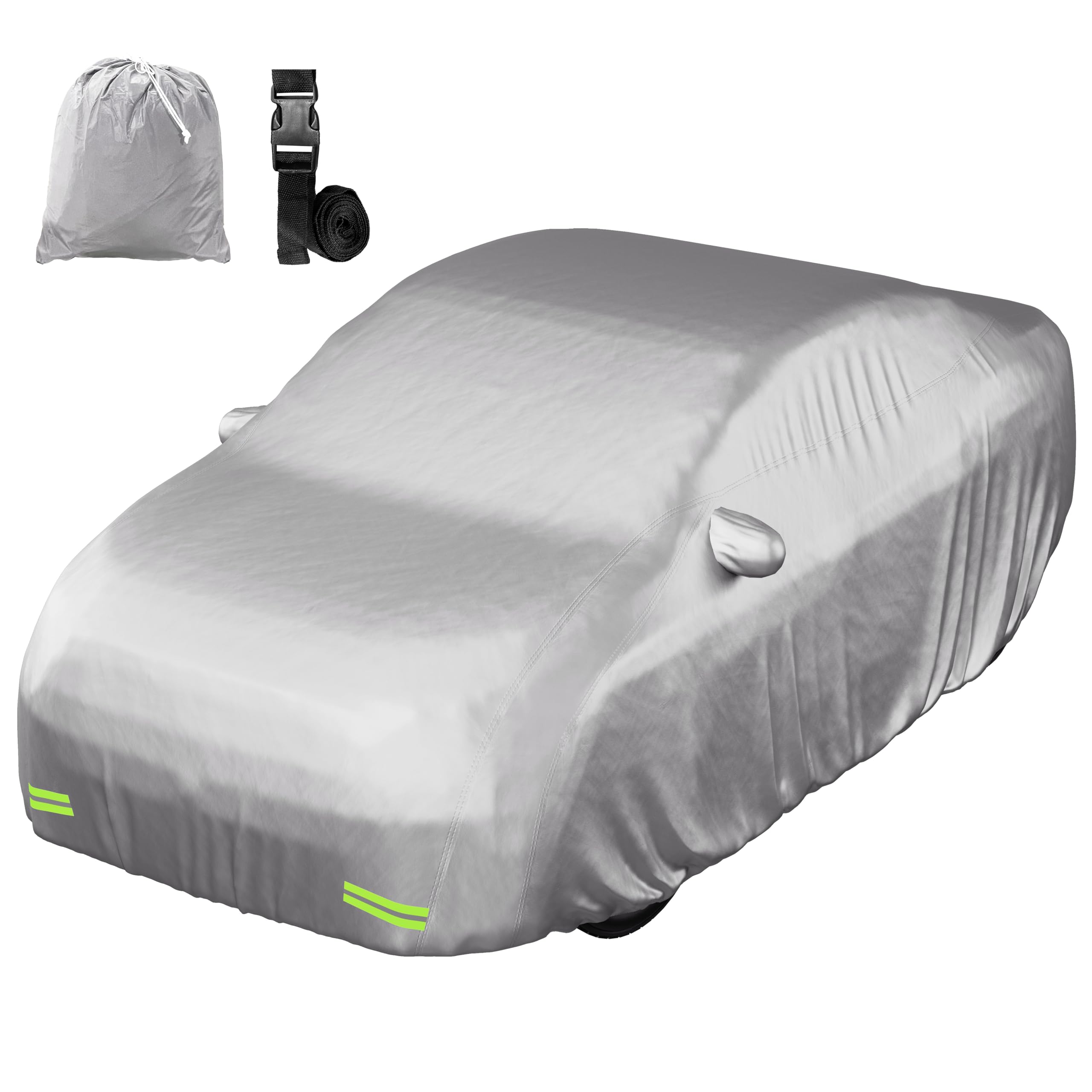 Mockins 190 X 75 X 60 190T Silver Polyester Car Cover - The All Weather Car Cover Is Lightweight, Breathable  Waterproof And Wil