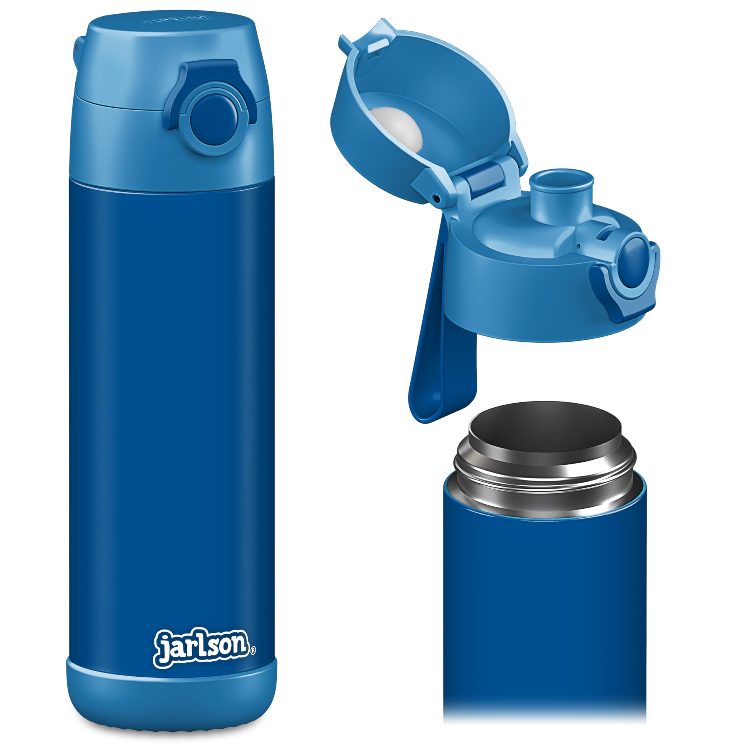 Jarlson Kids Water Bottle MALI [18OZ]  No Straw Stainless Steel Thermo Bottle  Insulated Waterbottle Leak Proof for School & S