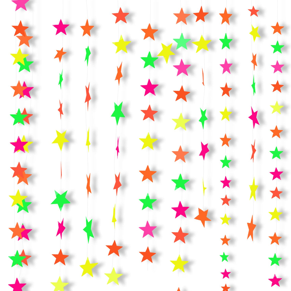 108Ft Neon Glow Party Star Paper Garland Uv Glow In The Dark Party Supplies Garlands Neon Party Paper Streamers For Blacklight F