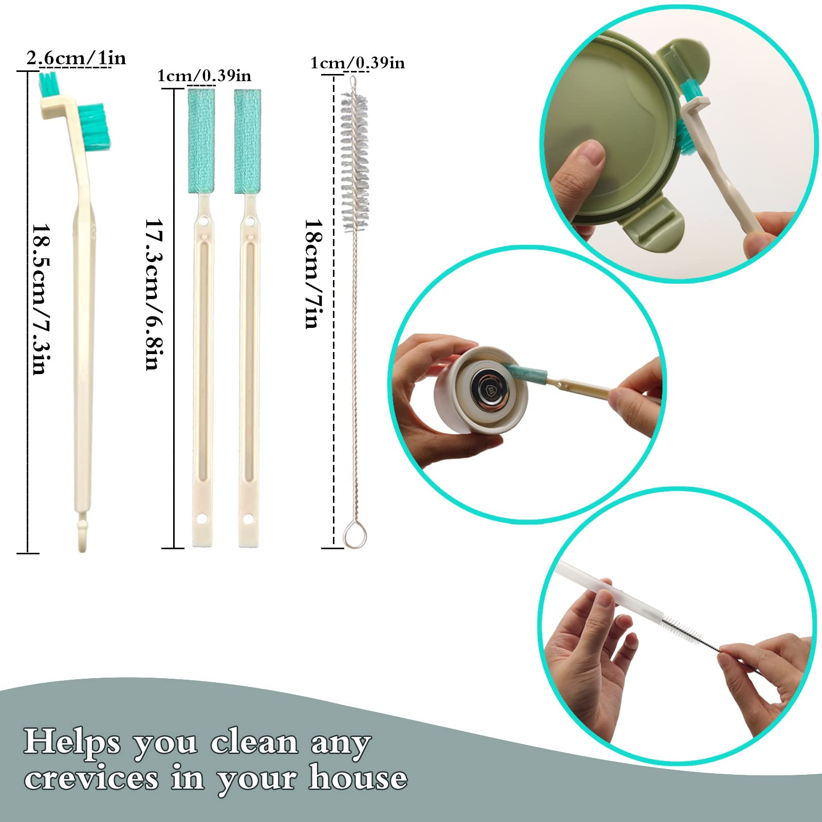 18 Pcs Small Household Cleaning Brushes By Elemguly,Deep Detail Crevice Brush Set For Hole, Gap, Corner, Space, Micro Crevice Sc