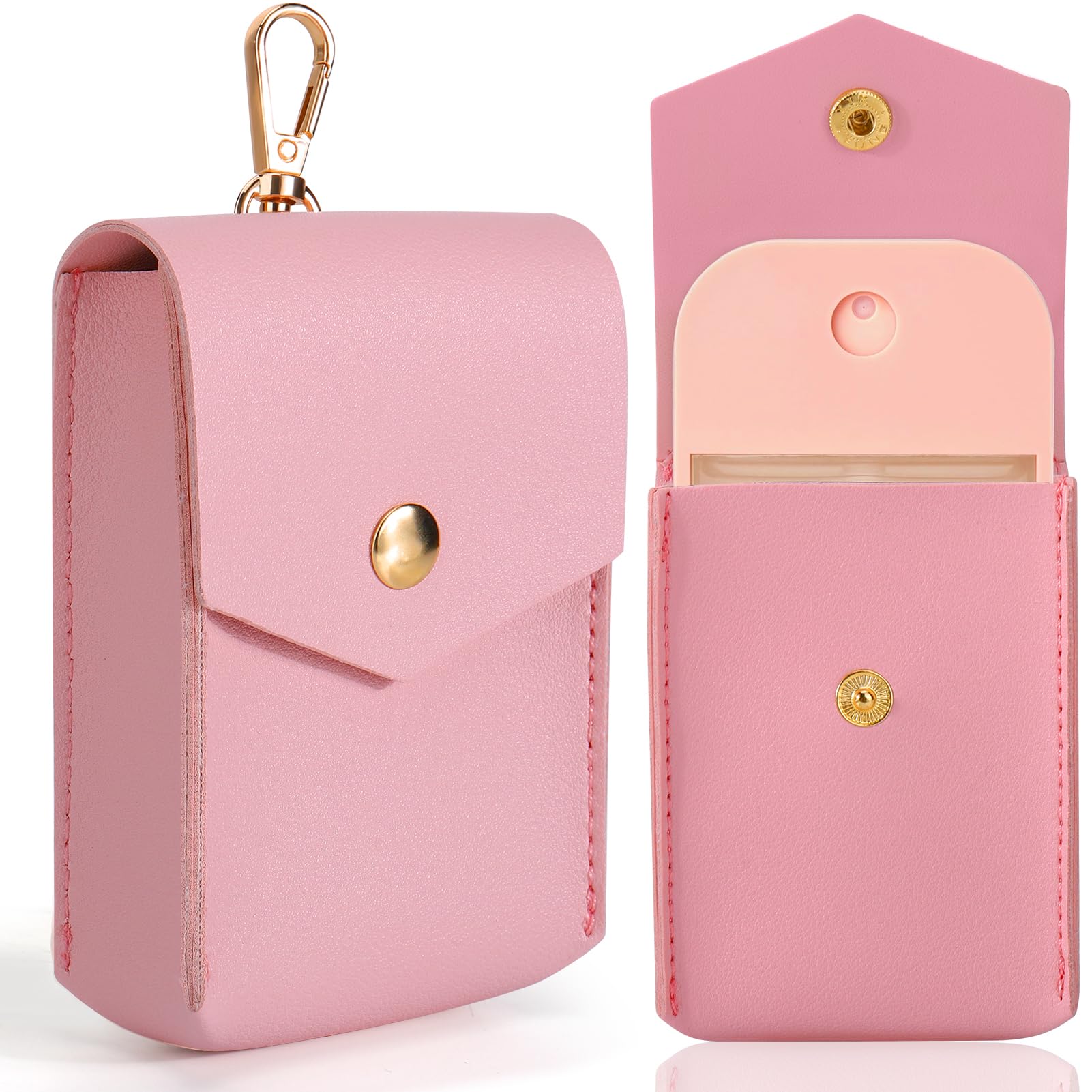 Solldgt Case Compatible With Touchland Hand Sanitizer Spray - Leather Protective Case Holder With Keychain For Touch Land Power