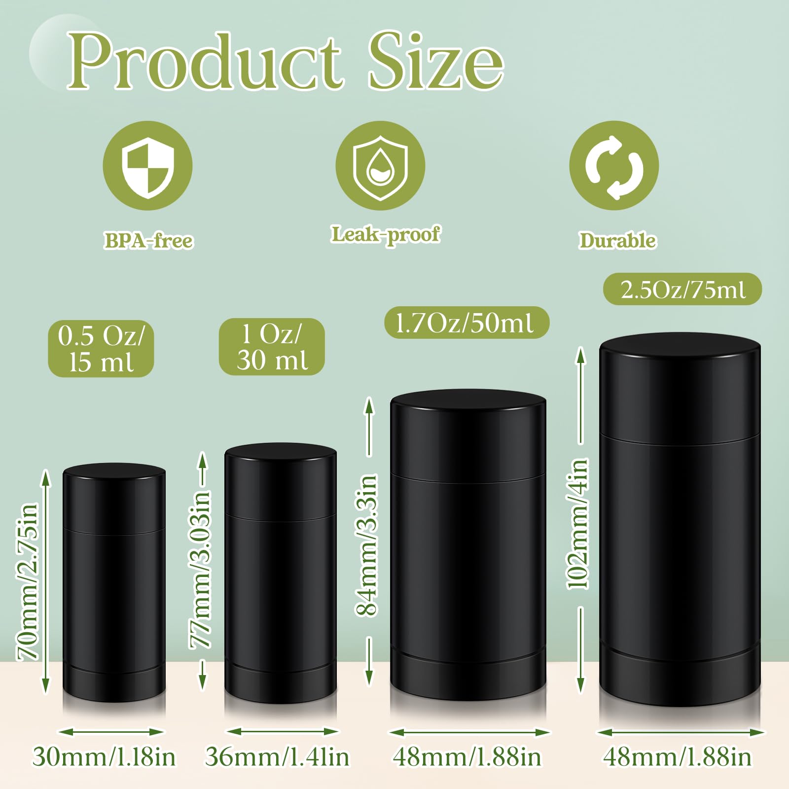 Teenyyou 50 Pcs 15 Ml Empty Deodorant Containers Twistup Filling Stick Plastic Deodorant Container Refillable Bottles Bottomfill