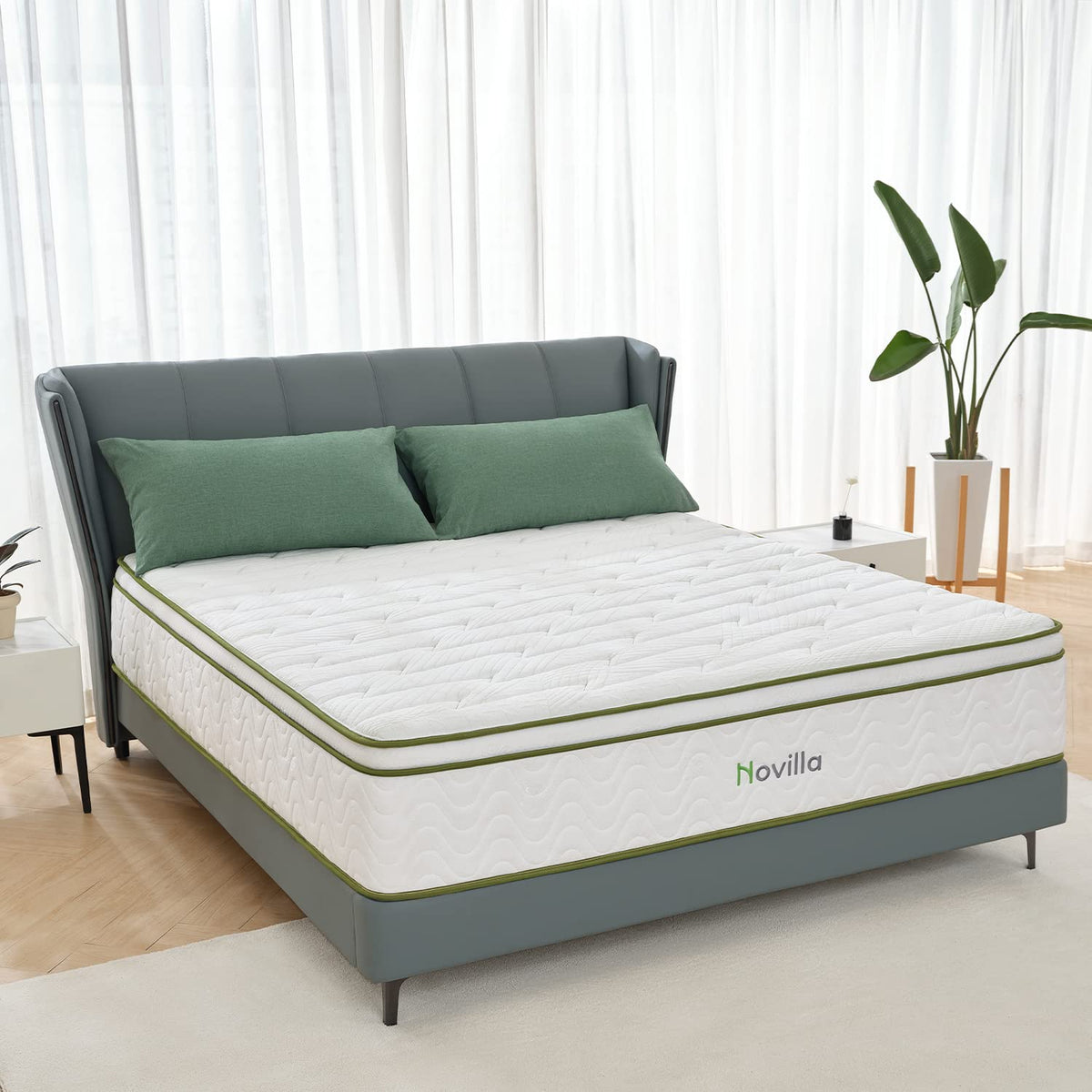 Novilla Full Size Mattress, 10 Inch Hybrid Mattress With Memory Foam & Pocketed Coil For Durable Support & Motion Isolation, Med