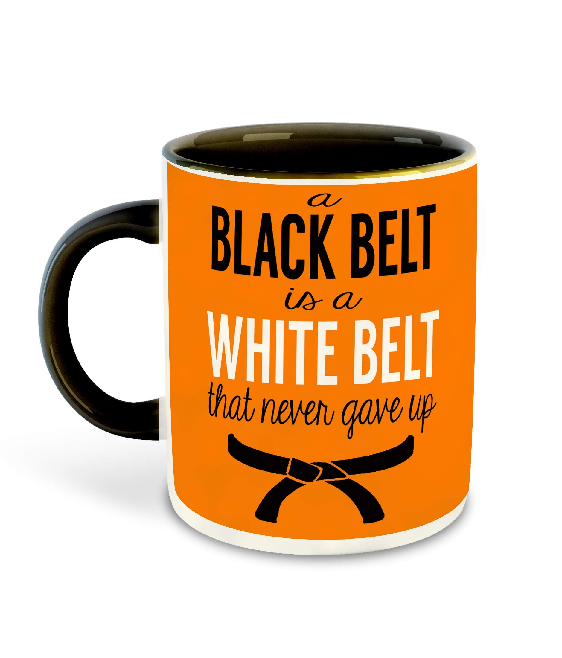Whats Your Kick  Judo Karate Inspired Designer Printed Black Ceramic Coffee |Tea | Milk Mug (Gift | Marshal Arts | Karate | Hob