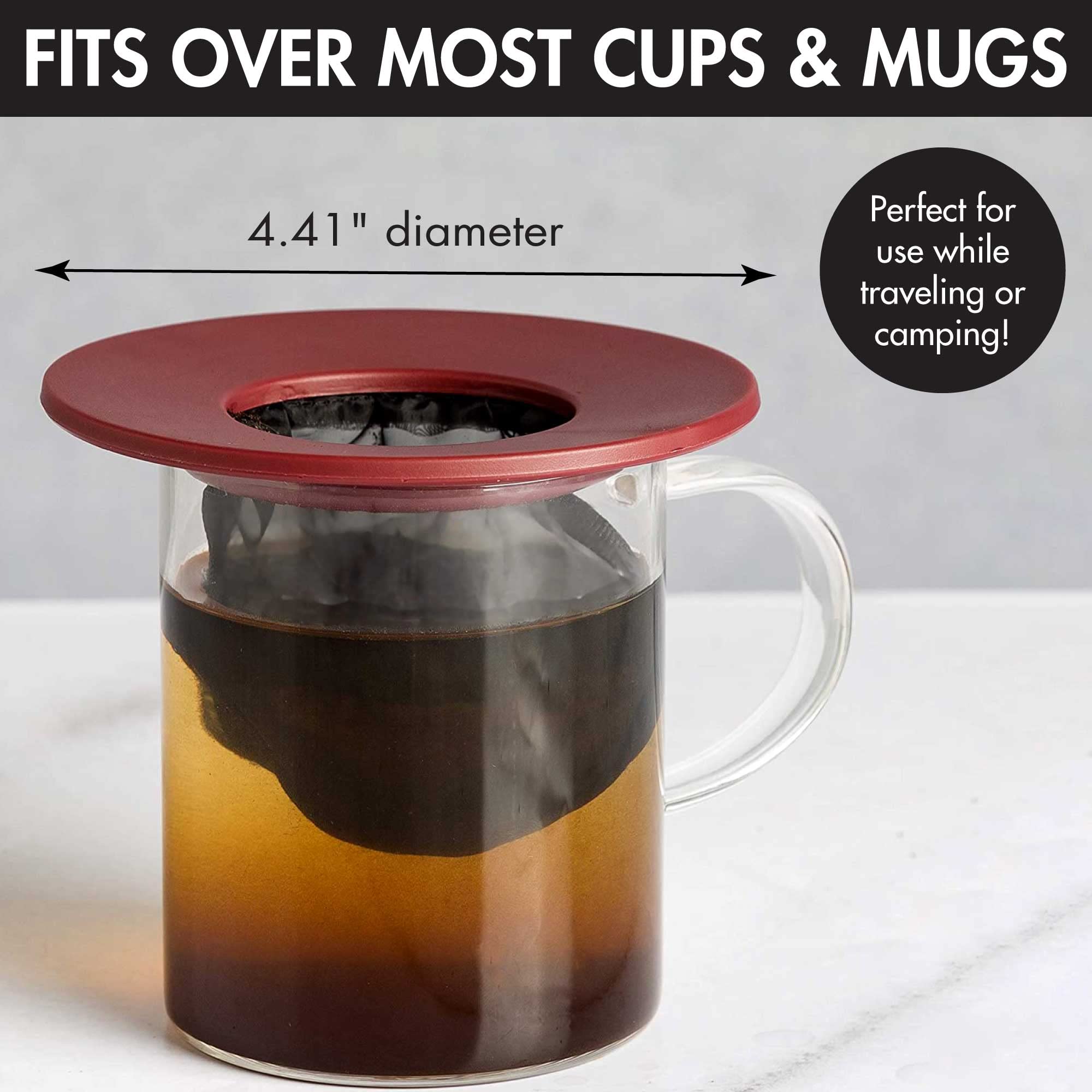 Primula Brew Buddy Portable Pour Over, Reusable Fine Mesh Filter, Red, Double Pack, Dishwasher Safe for Coffee or Tea