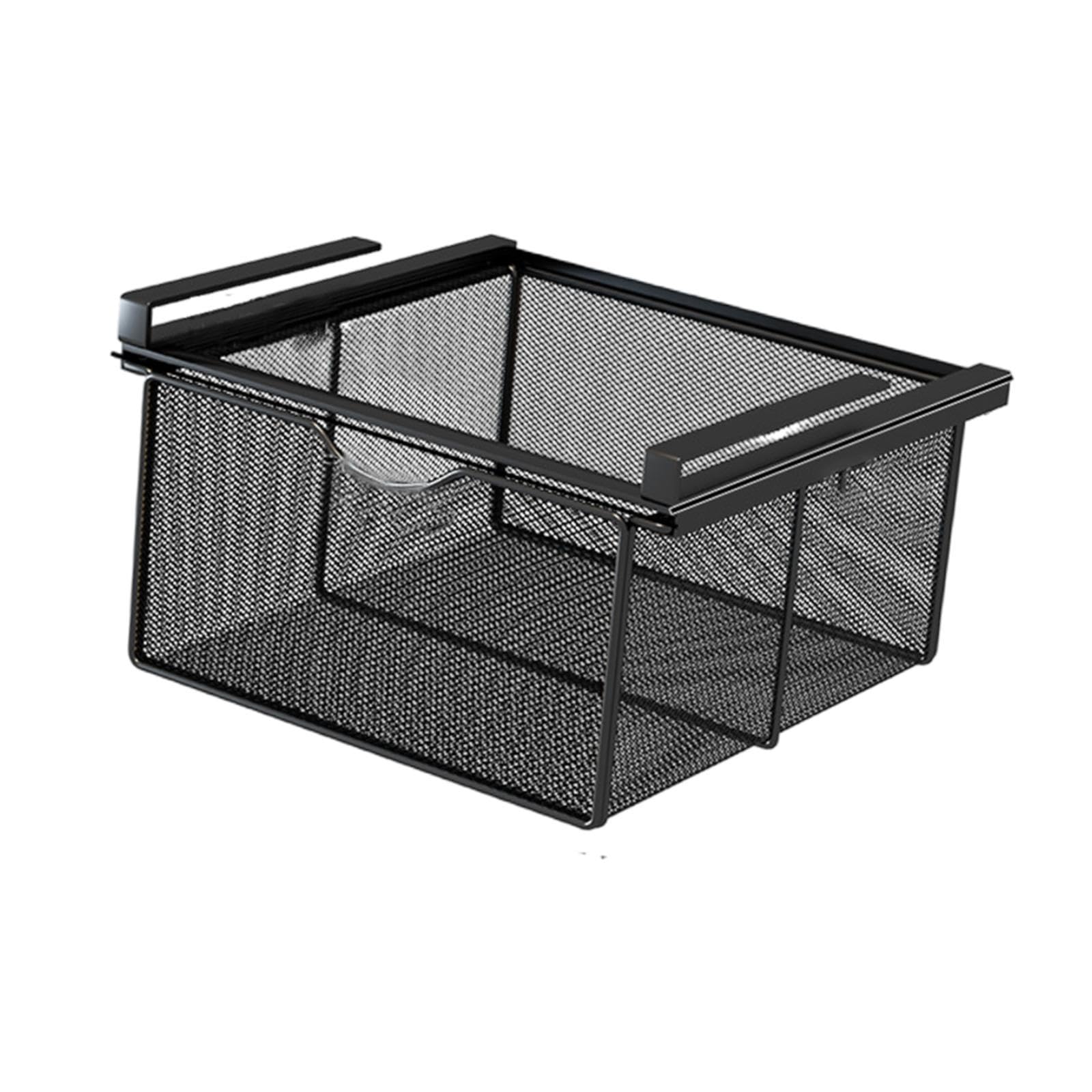 Merishopp Under Shelf Wire Basket Hanging Pullout Drawer Basket For Office Home Closet Black Xl| Home| Kitchen