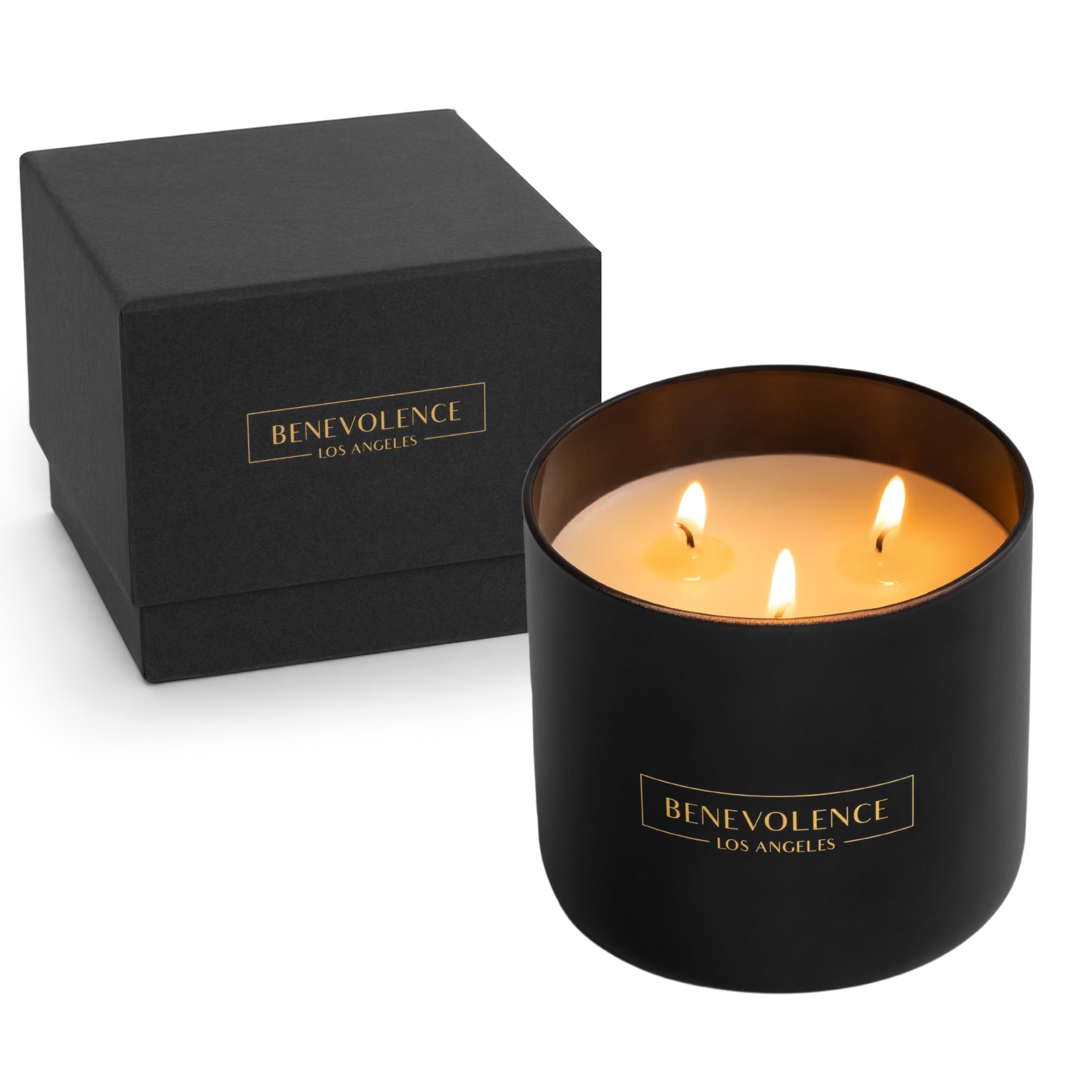 Benevolence LA 3 Wick Candle  Bergamot & Jasmine Large Candle  14.5 oz Scented Candles for Home Scented  Natural Soy Candles Gif