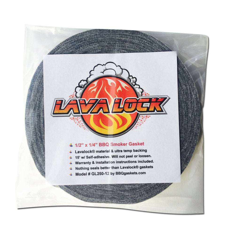 Grey Lavalock Gasket High Temp BBQ Smoker Grill Self Stick 1/2 x 1/4 x 15 feet long