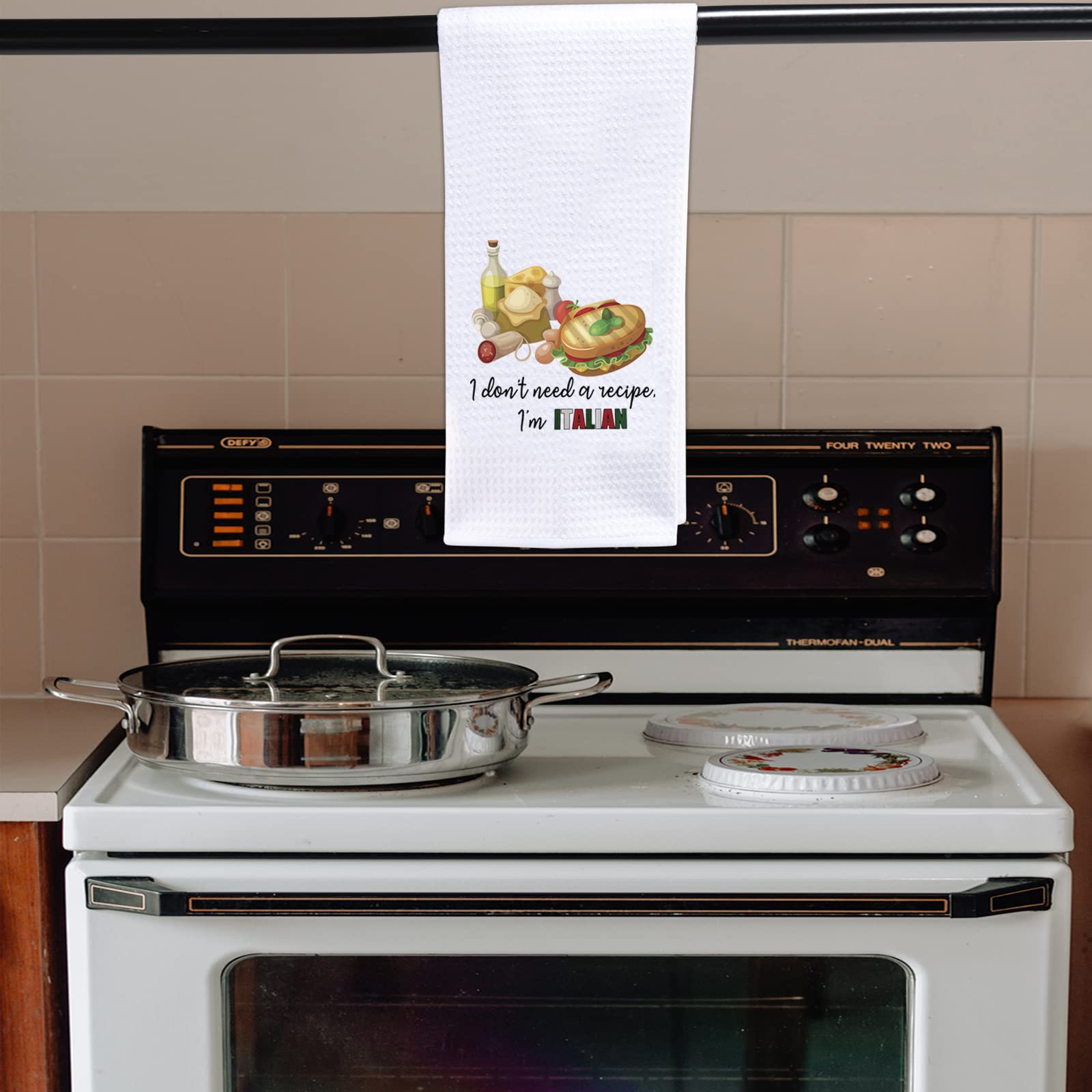 Pofull Italian Cooks Gift I Don'T Need Recipes I'M Italian Dish Towel Italian Kitchen Decor (I Don'T Need A Recipe Towel)