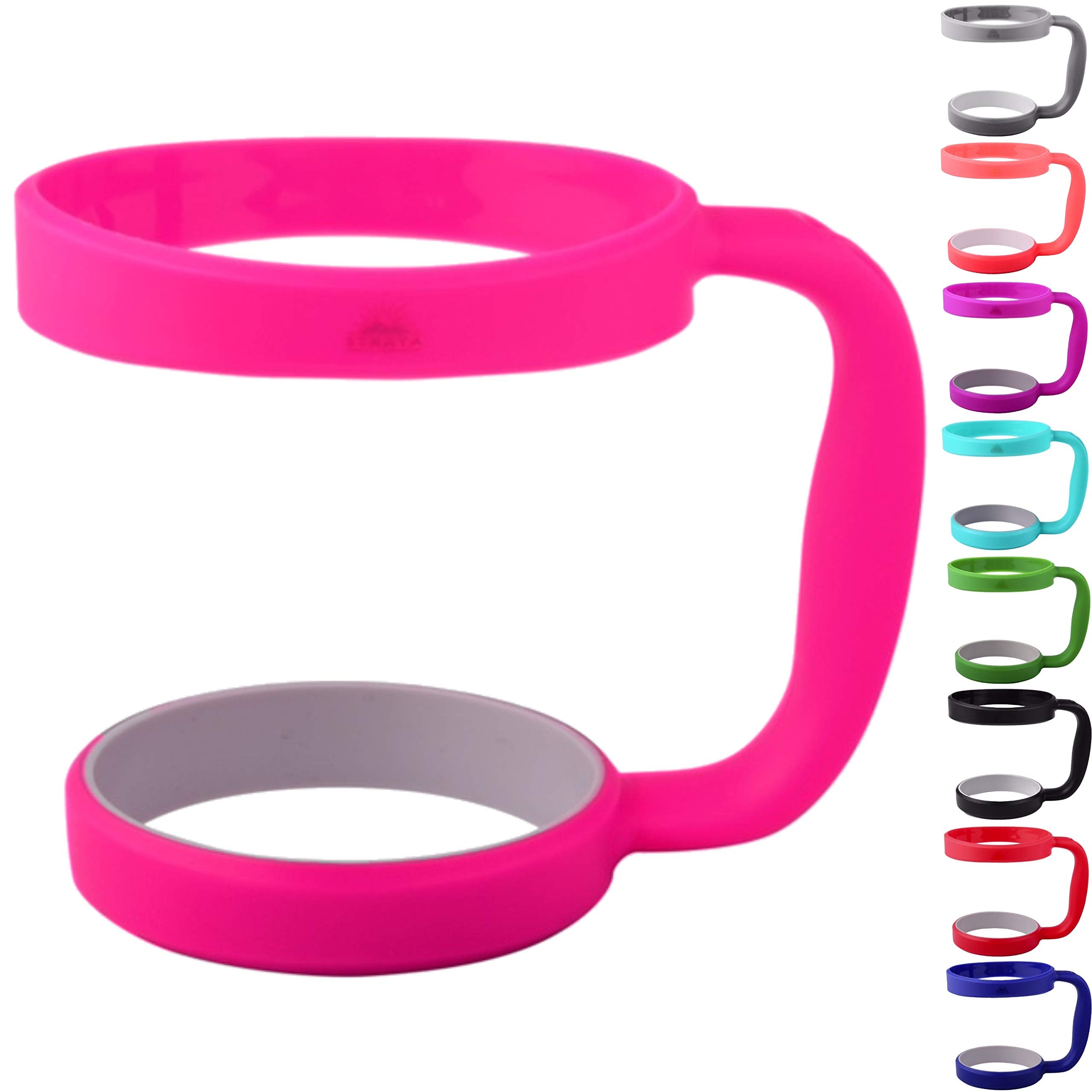 Strata Cups 30Oz Tumbler Handle (Pink) Available For 30Oz Yeti Tumbler, Ozark Trail Tumbler, Rambler Tumbler- Bpa Free