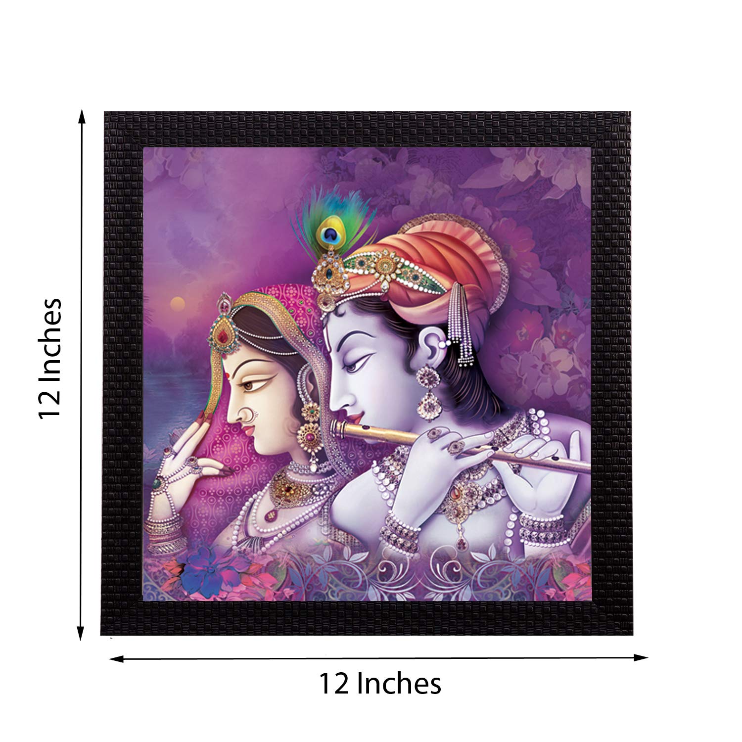Ecraftindia Radha Krishna Satin Matt Texture Uv Art Painting (Synthetic Wood, 30.48 Cm X 30.48 Cm, Fp12A6134)