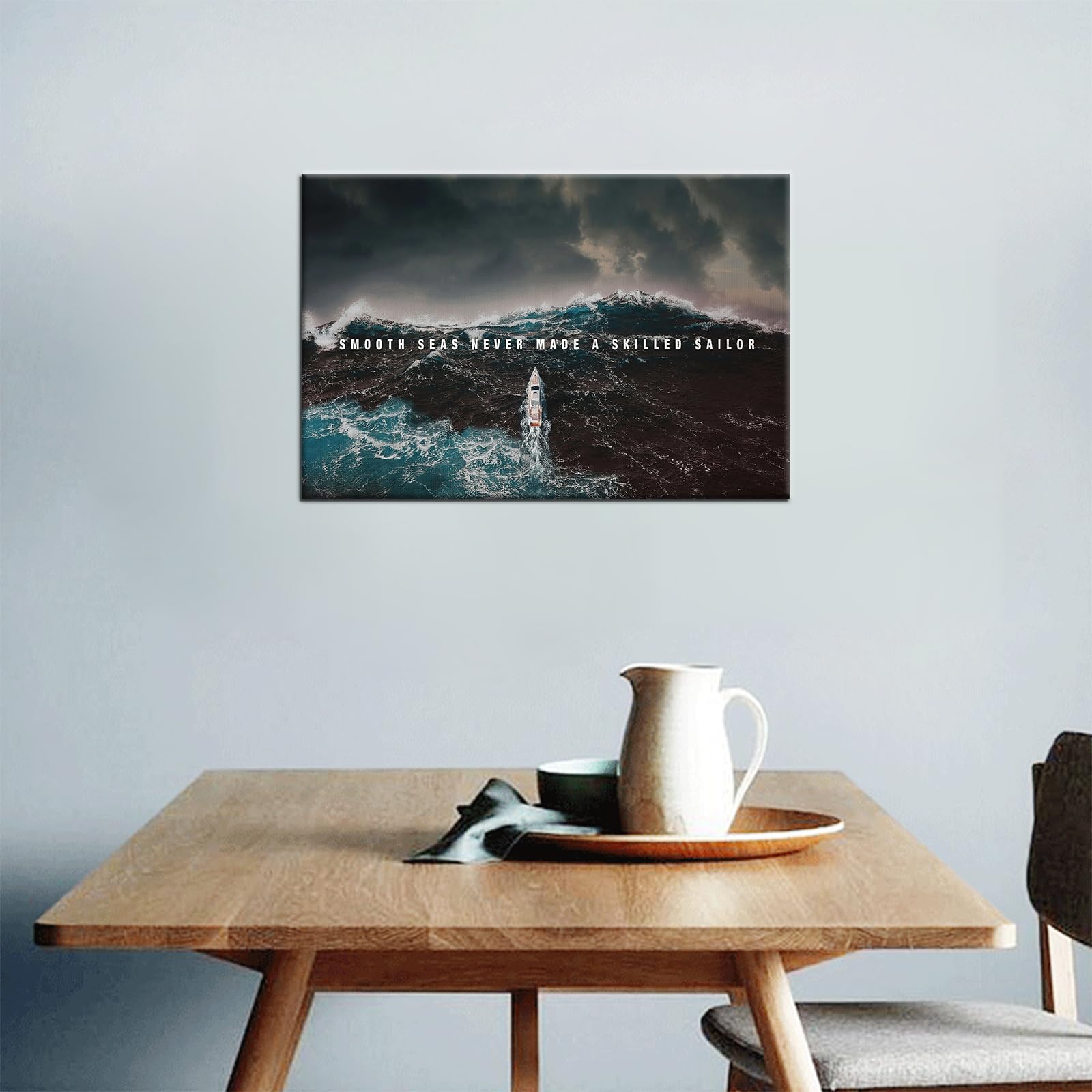 Inspirational Canvas Wall Art Motivational Success Painting Smooth Seas Picture Poster Positive Motto Office Quotes Print Artwor