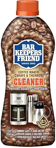 Bar Keepers Friend Coffee Maker Cleaner (12 Oz) - Removes Oily Residue, Tannins And Stains - For Single-Cup And Automatic Drip C