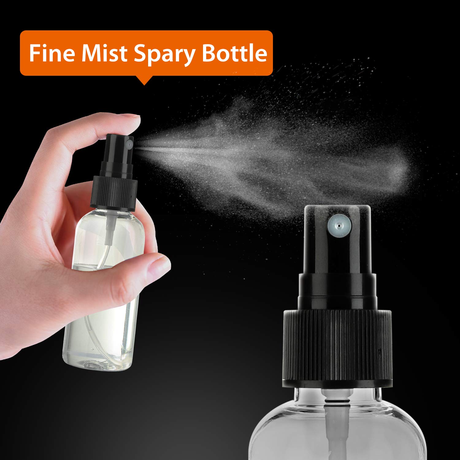 30 Pack 2 oz Fine Mist Mini Clear Spray Bottles with Pump Spray Cap - for Essential Oils  Travel  Perfumes - Refillable & Reusable Empty Plastic Bottles Travel Bottle