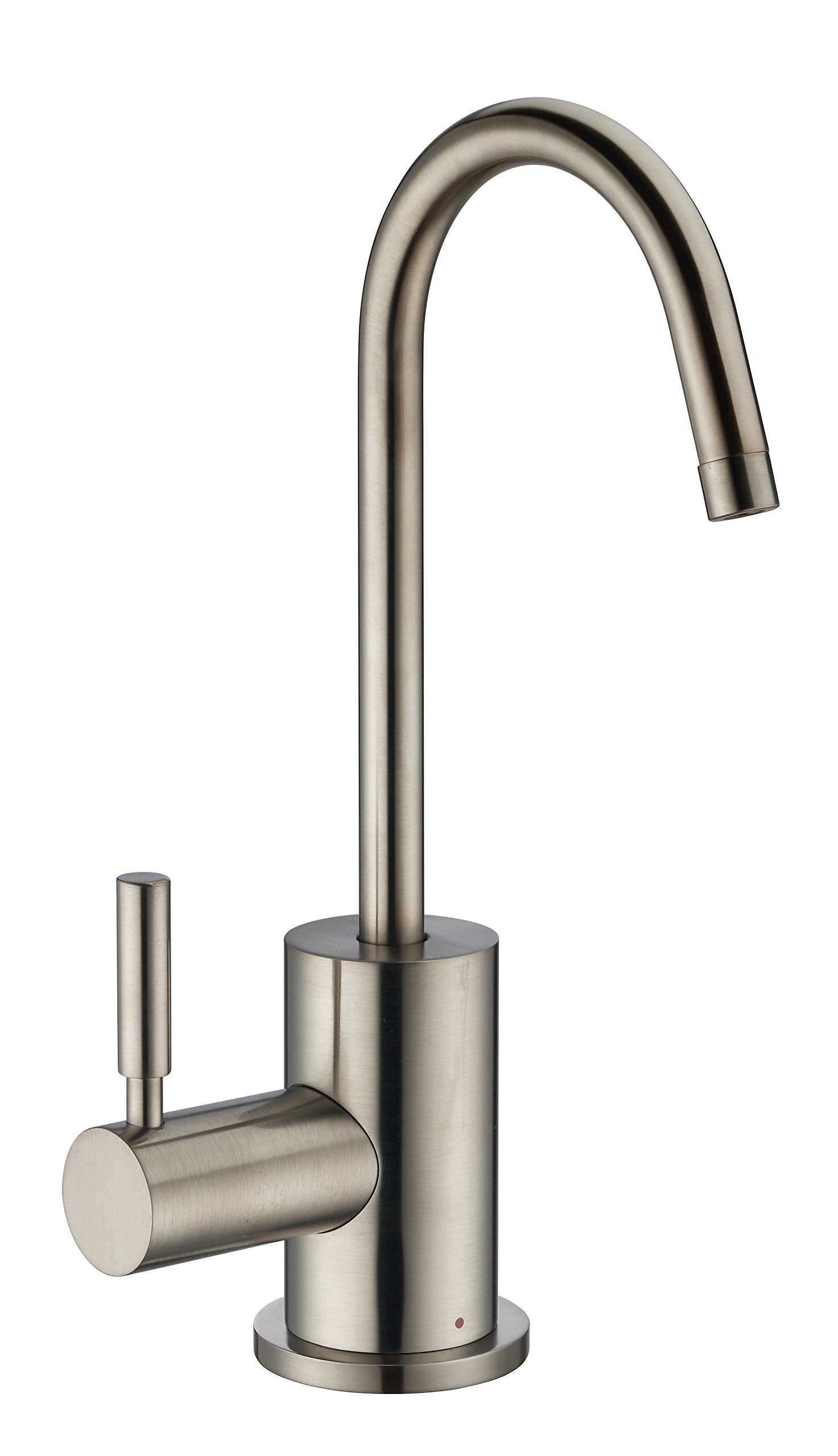 Whitehaus Whfh-H1010-Bn Forever Hot Point Of Use Instant Water Faucet With Contemporary Spout And Self Closing Handle, Brushed N